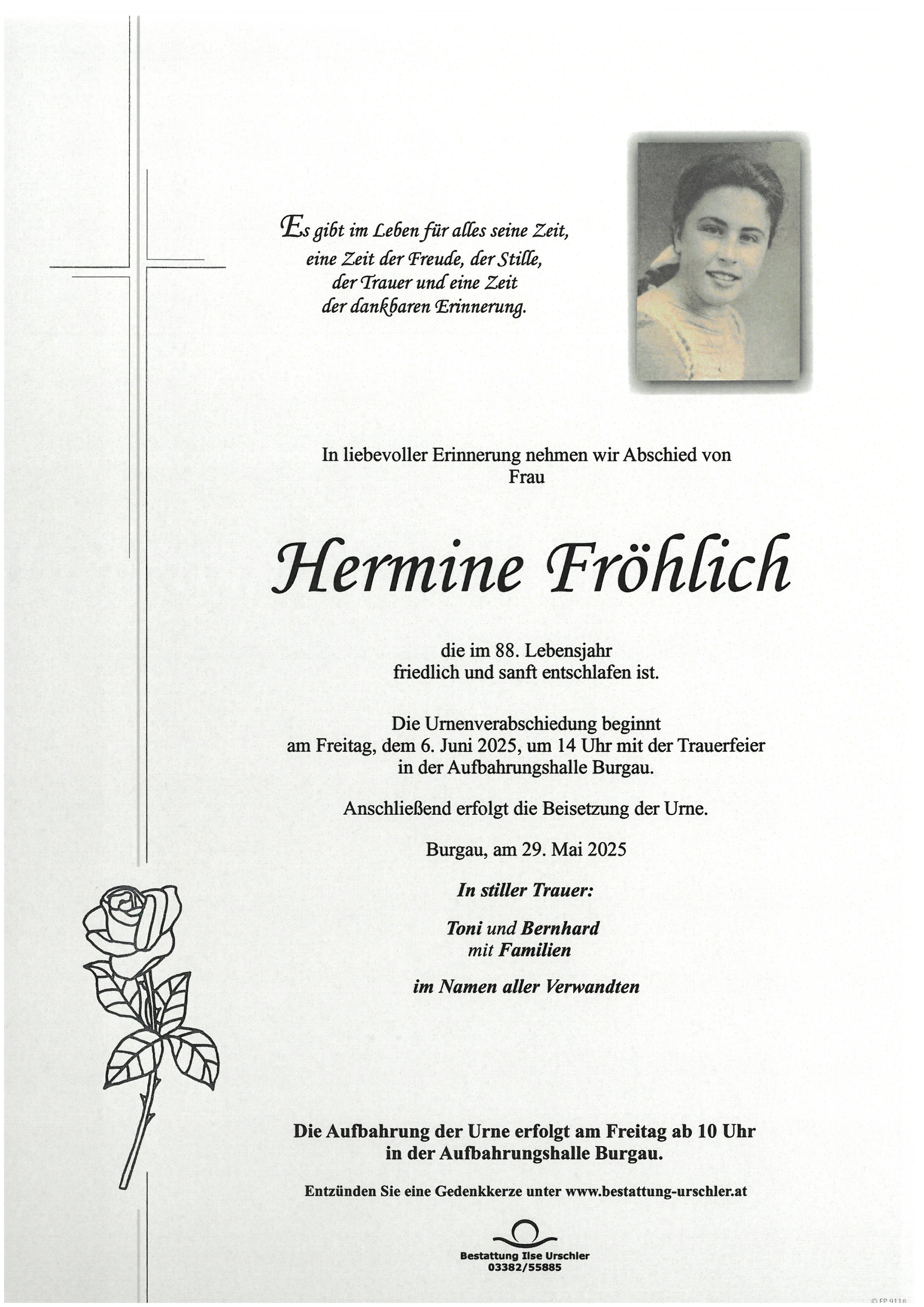 Traueranzeige von Hermine Fröhlich