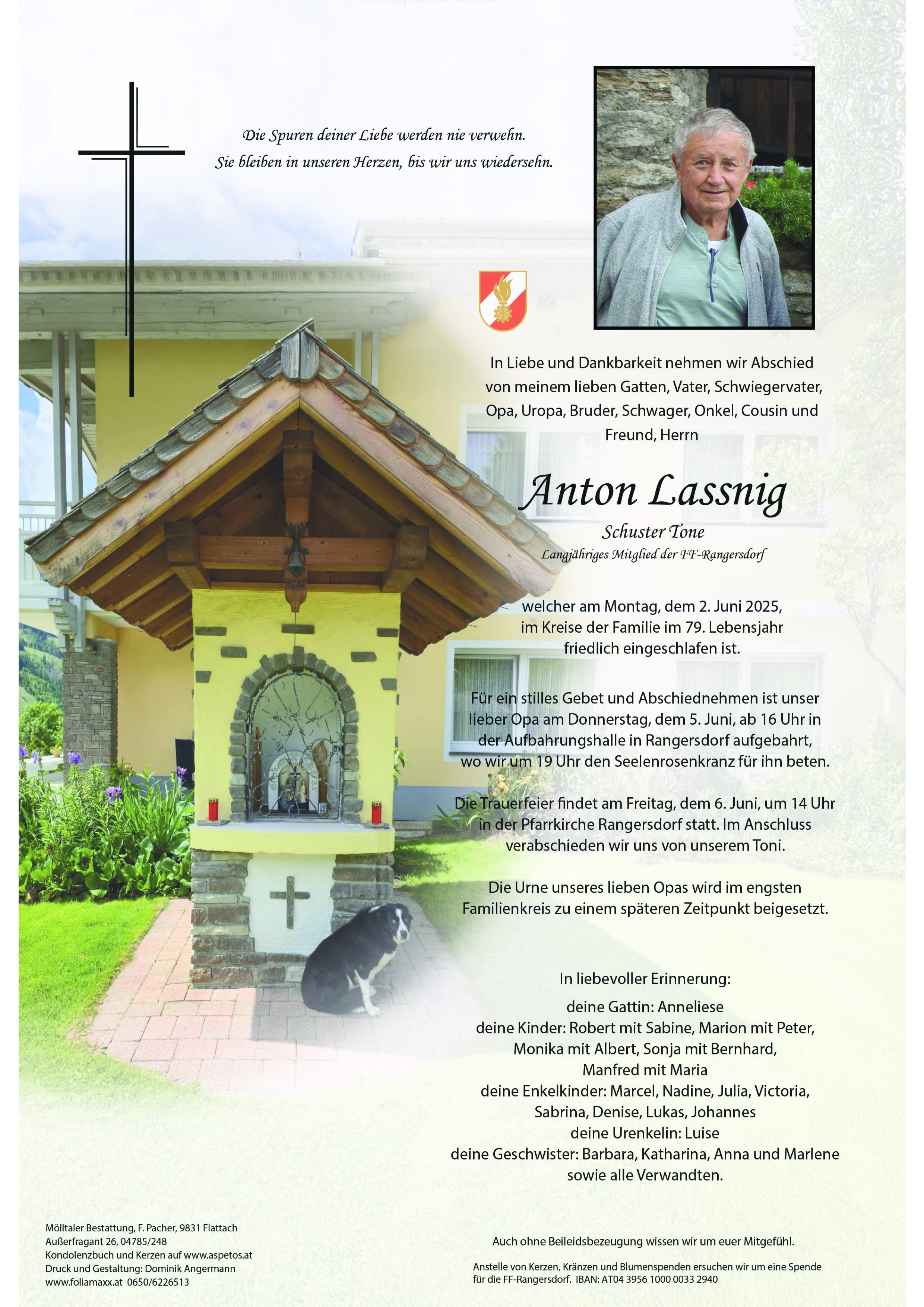 Traueranzeige von Anton Lassnig