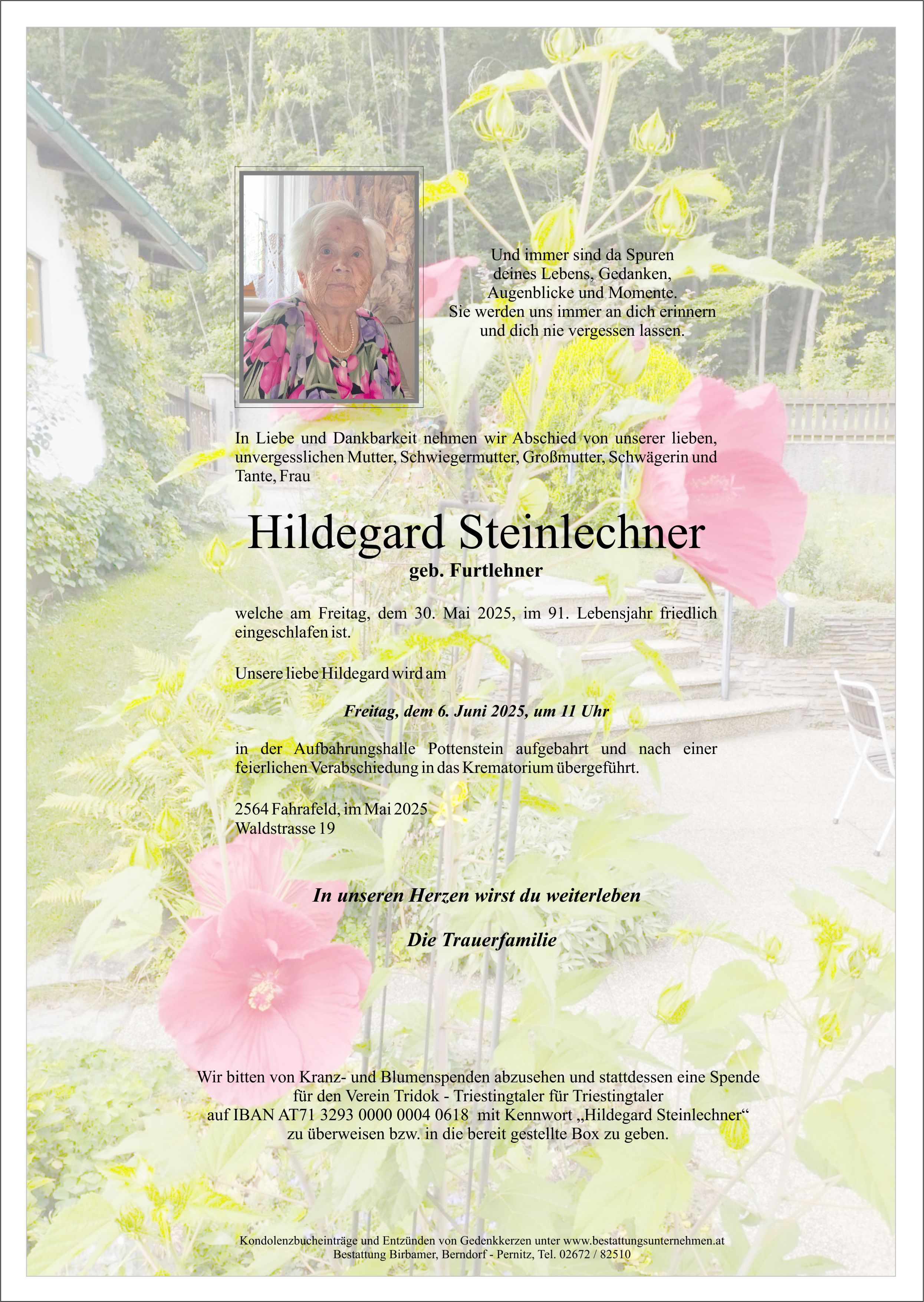 Traueranzeige von Hildegard Steinlechner