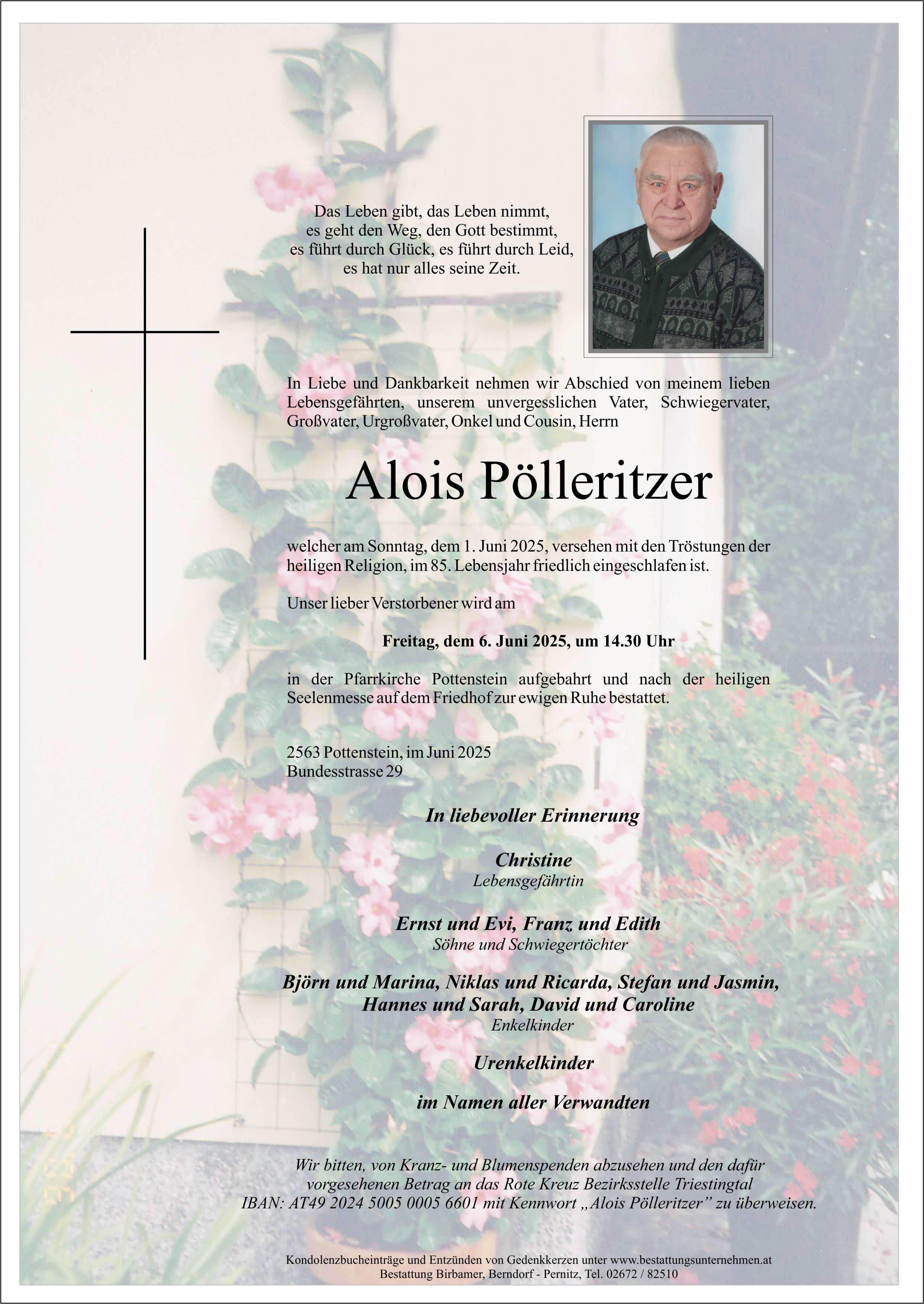Traueranzeige von Alois Pölleritzer