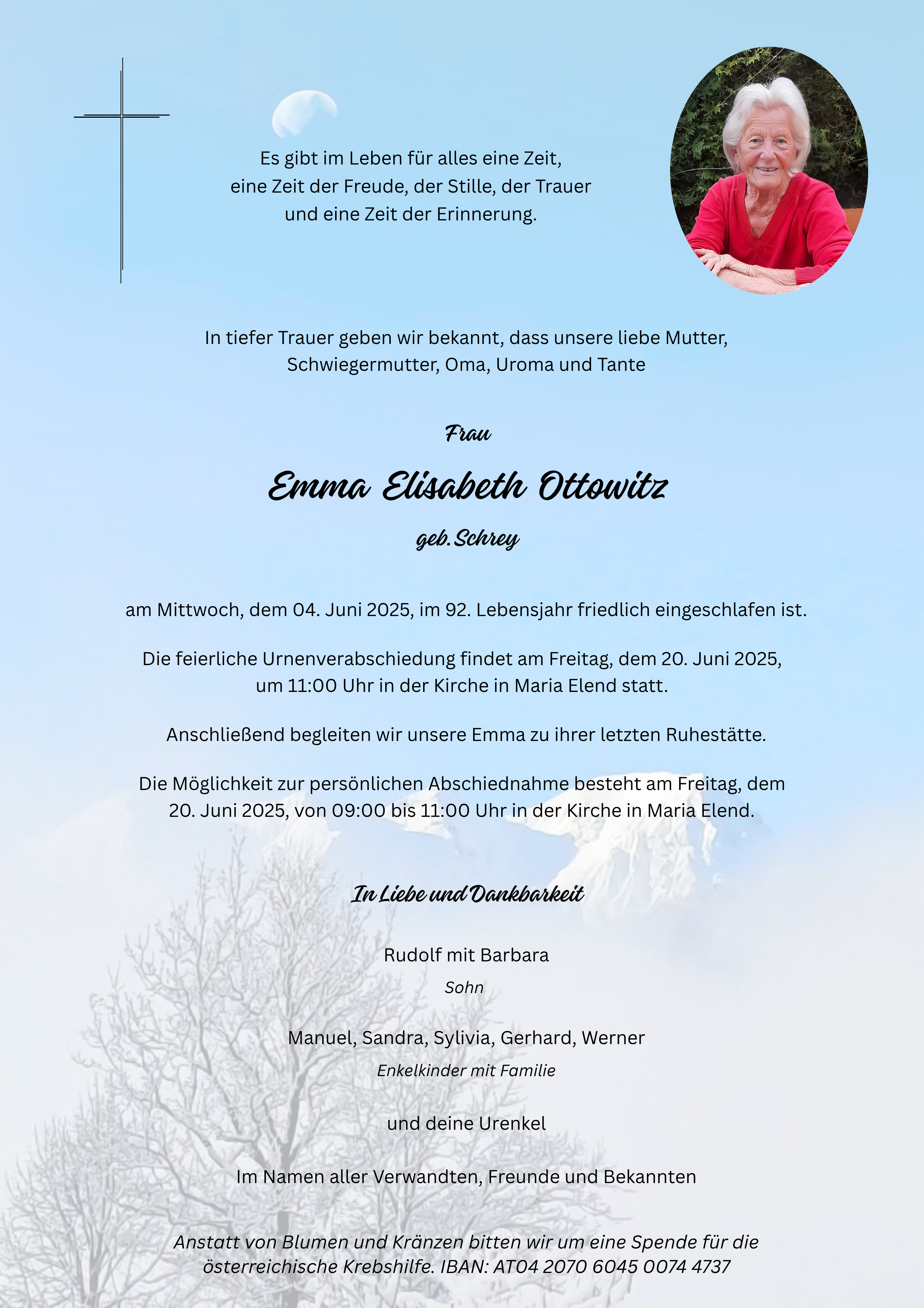 Traueranzeige von Emma Elisabeth Ottowitz