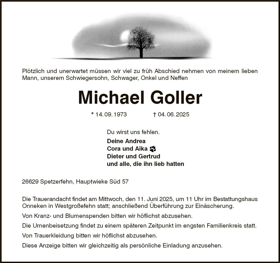 Traueranzeige von Michael Goller