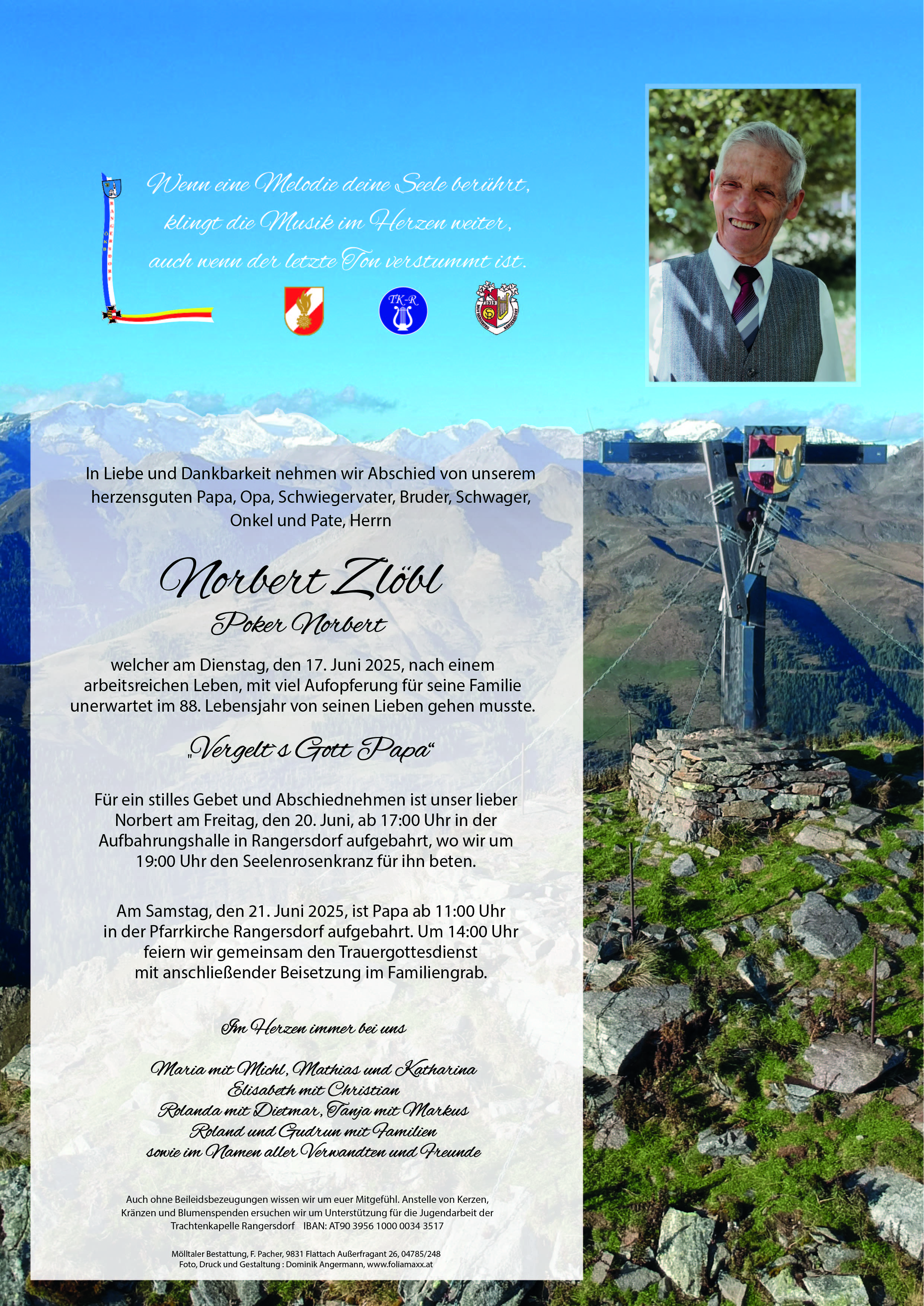 Traueranzeige von Norbert Zlöbl