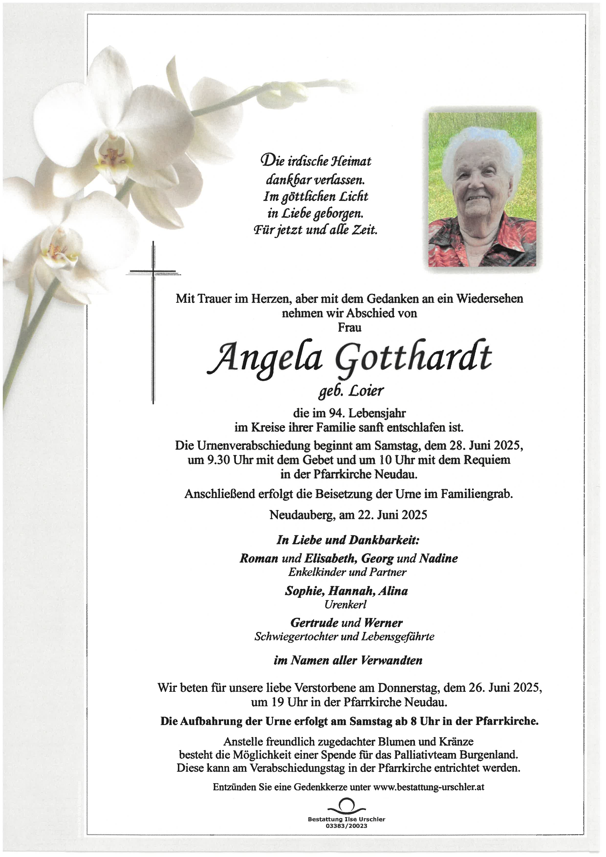 Traueranzeige von Angela Gotthardt