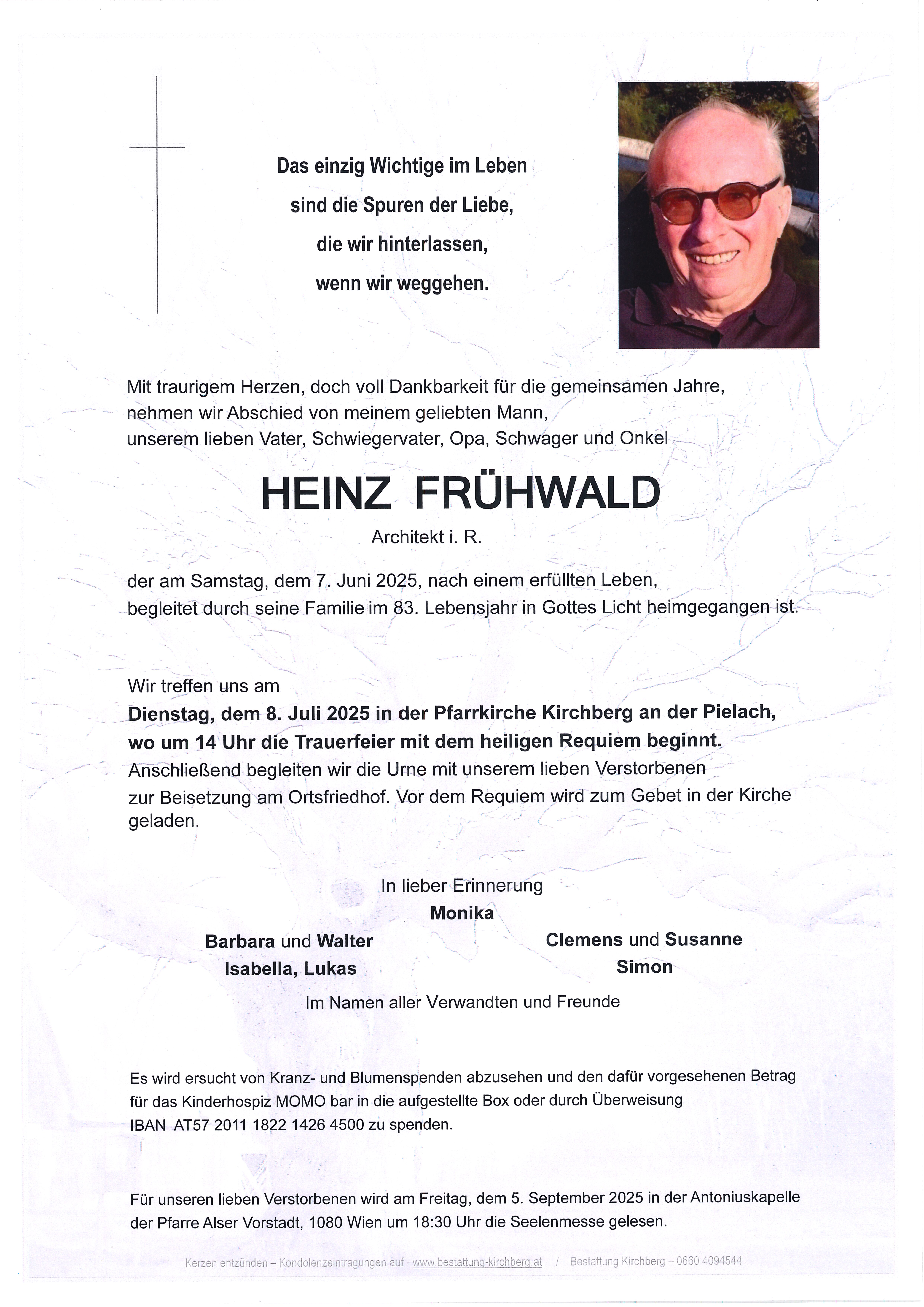 Traueranzeige von Mag. arch. Heinz Frühwald