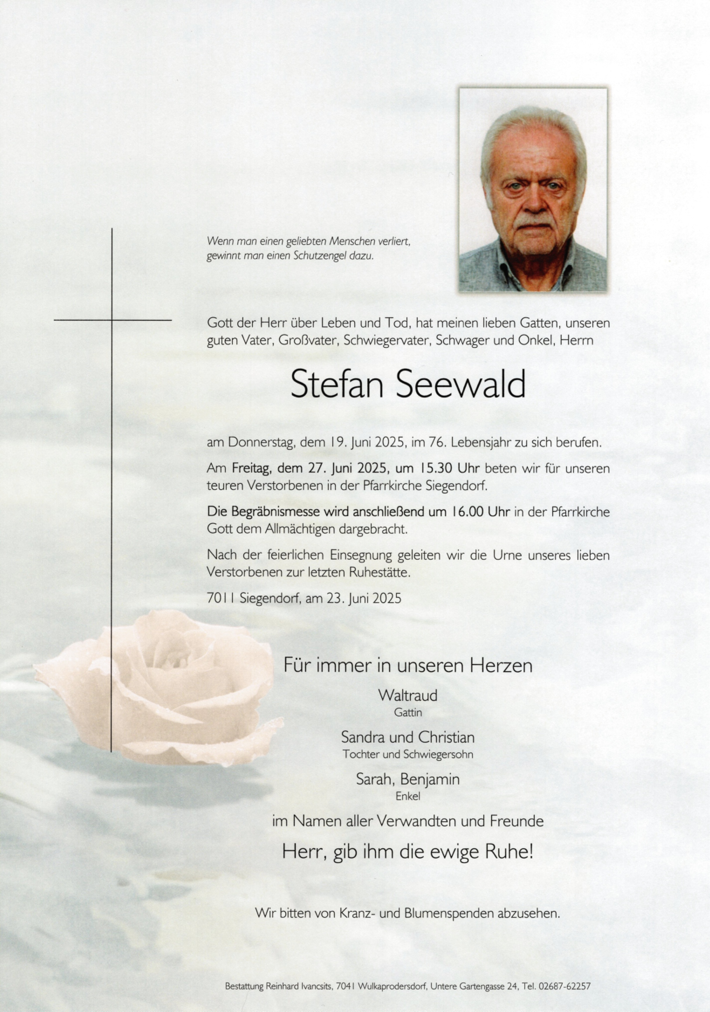 Traueranzeige von Stefan Seewald