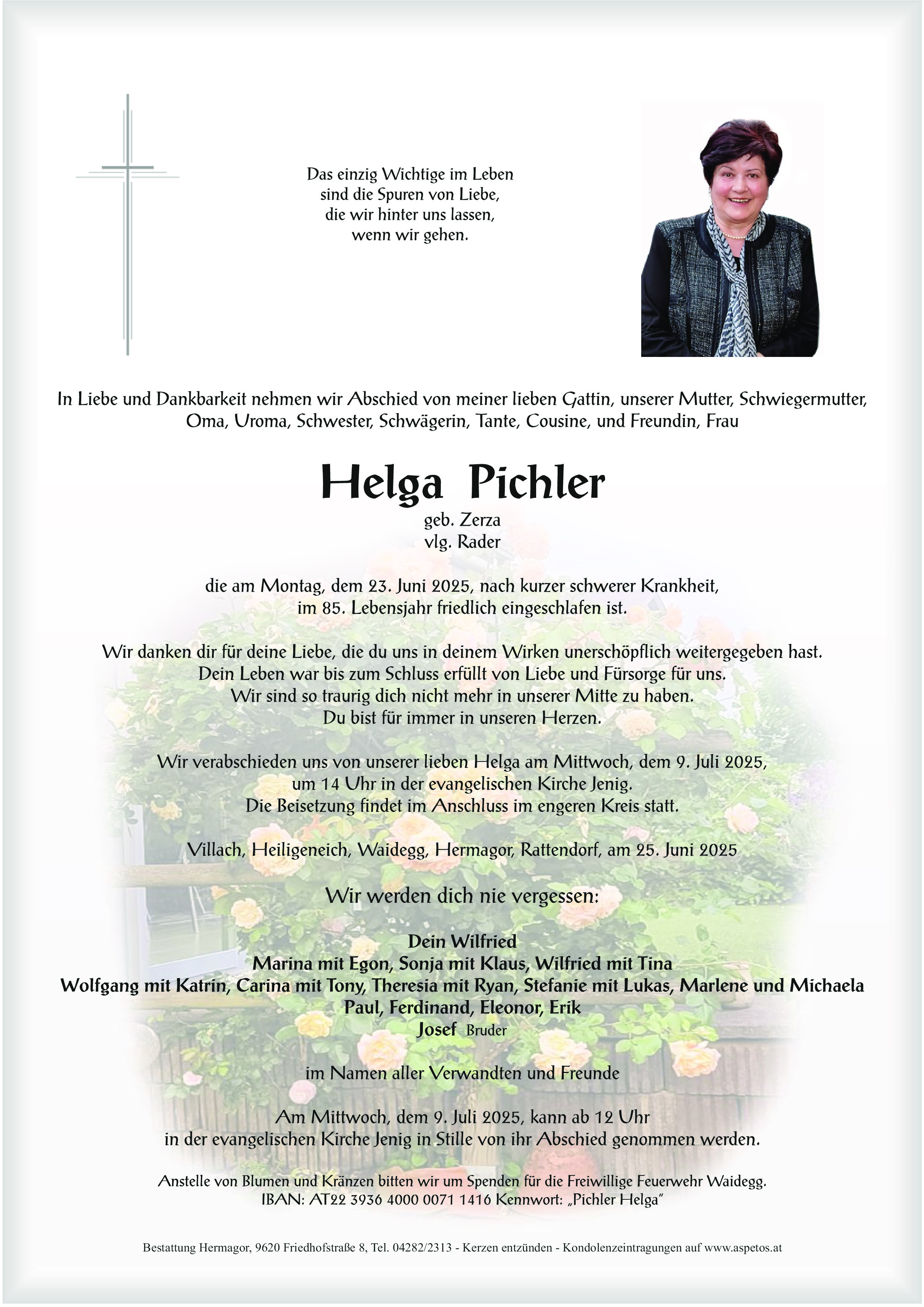 Traueranzeige von Helga Pichler