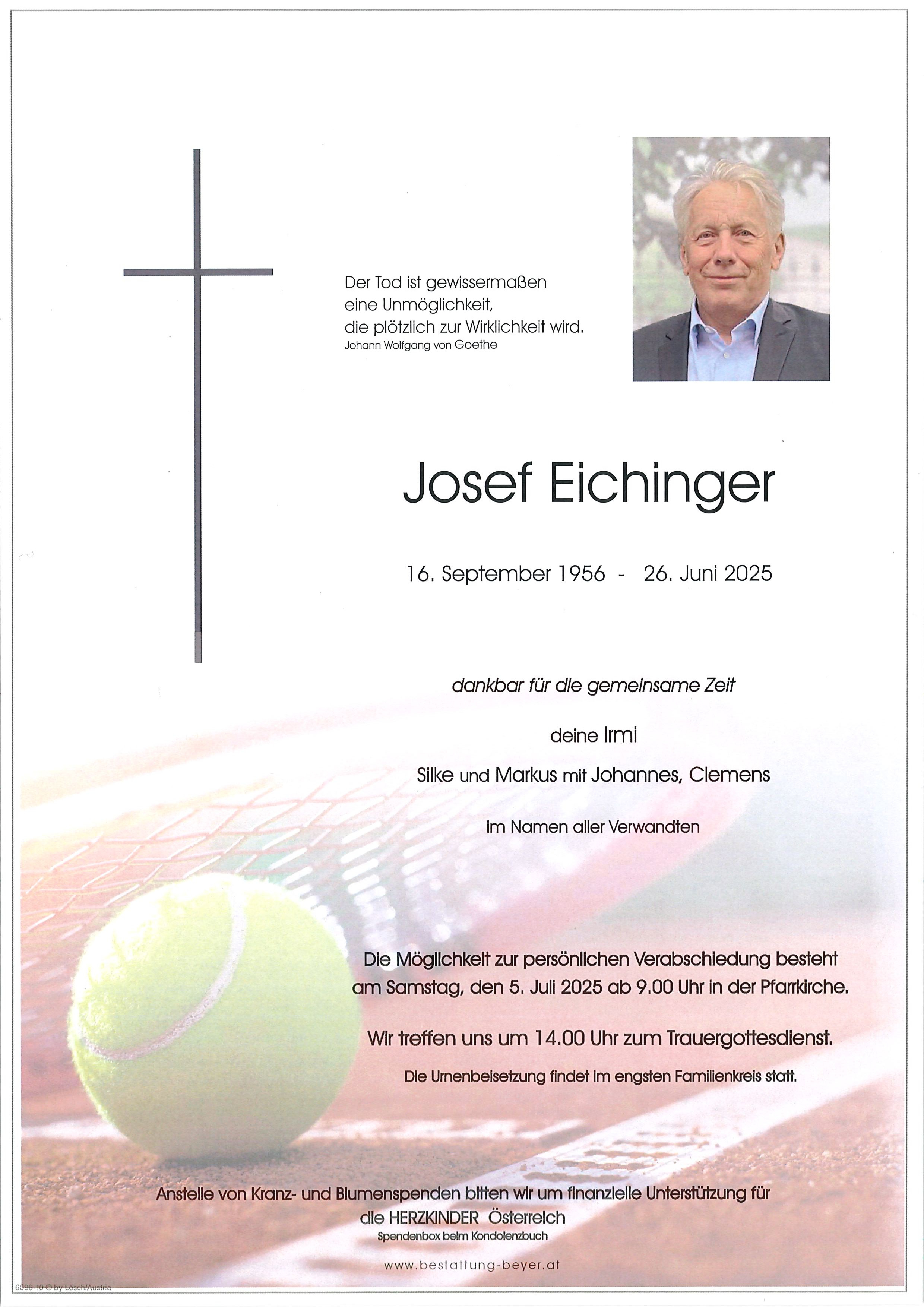 Traueranzeige von Josef Eichinger