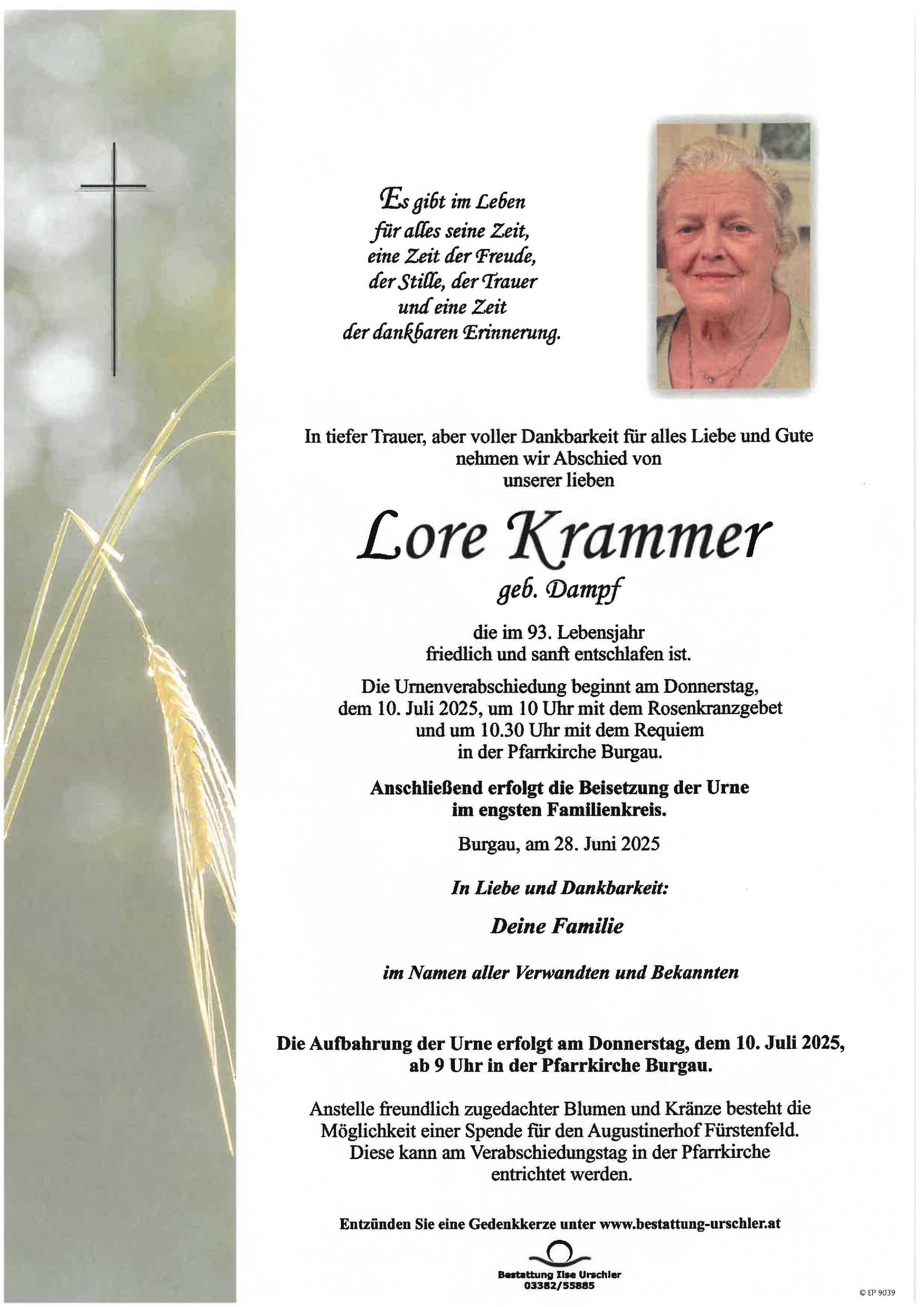 Traueranzeige von Lore Krammer