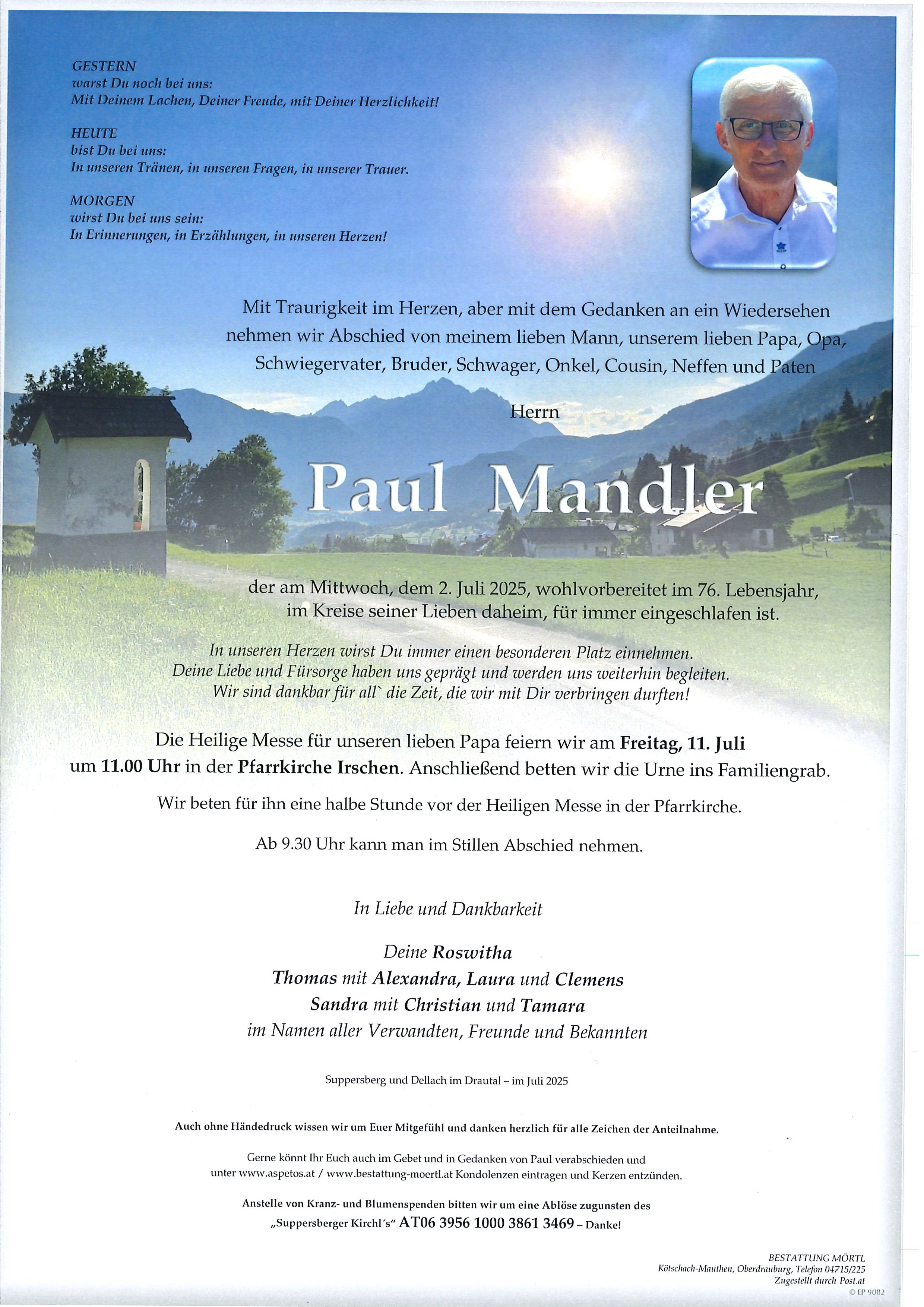 Traueranzeige von Paul Mandler
