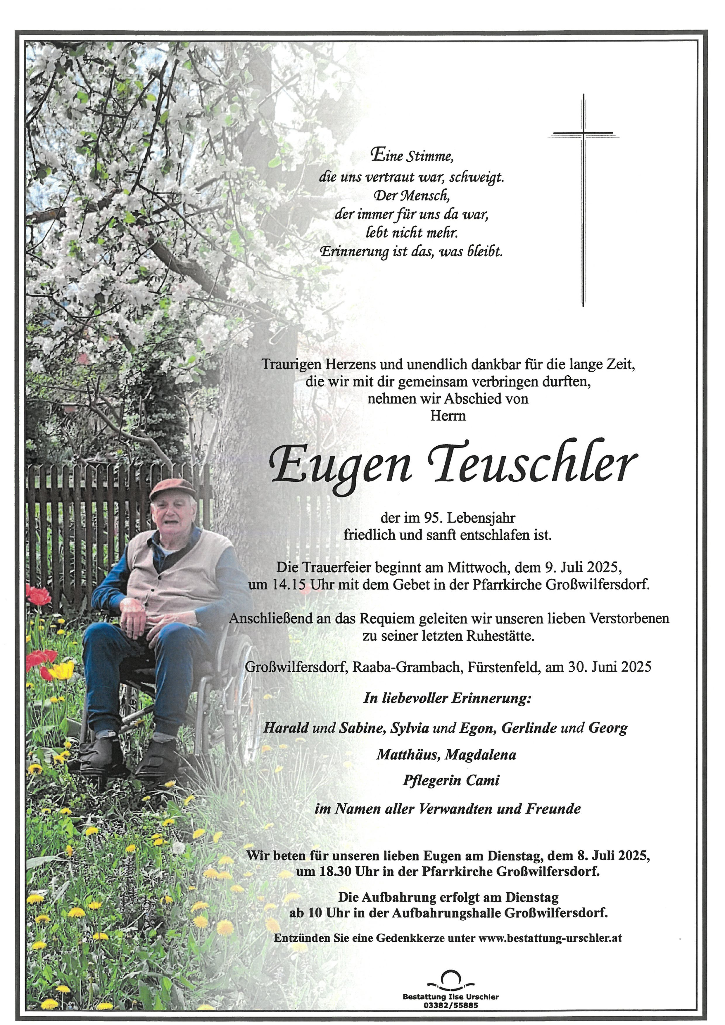 Traueranzeige von Eugen Teuschler
