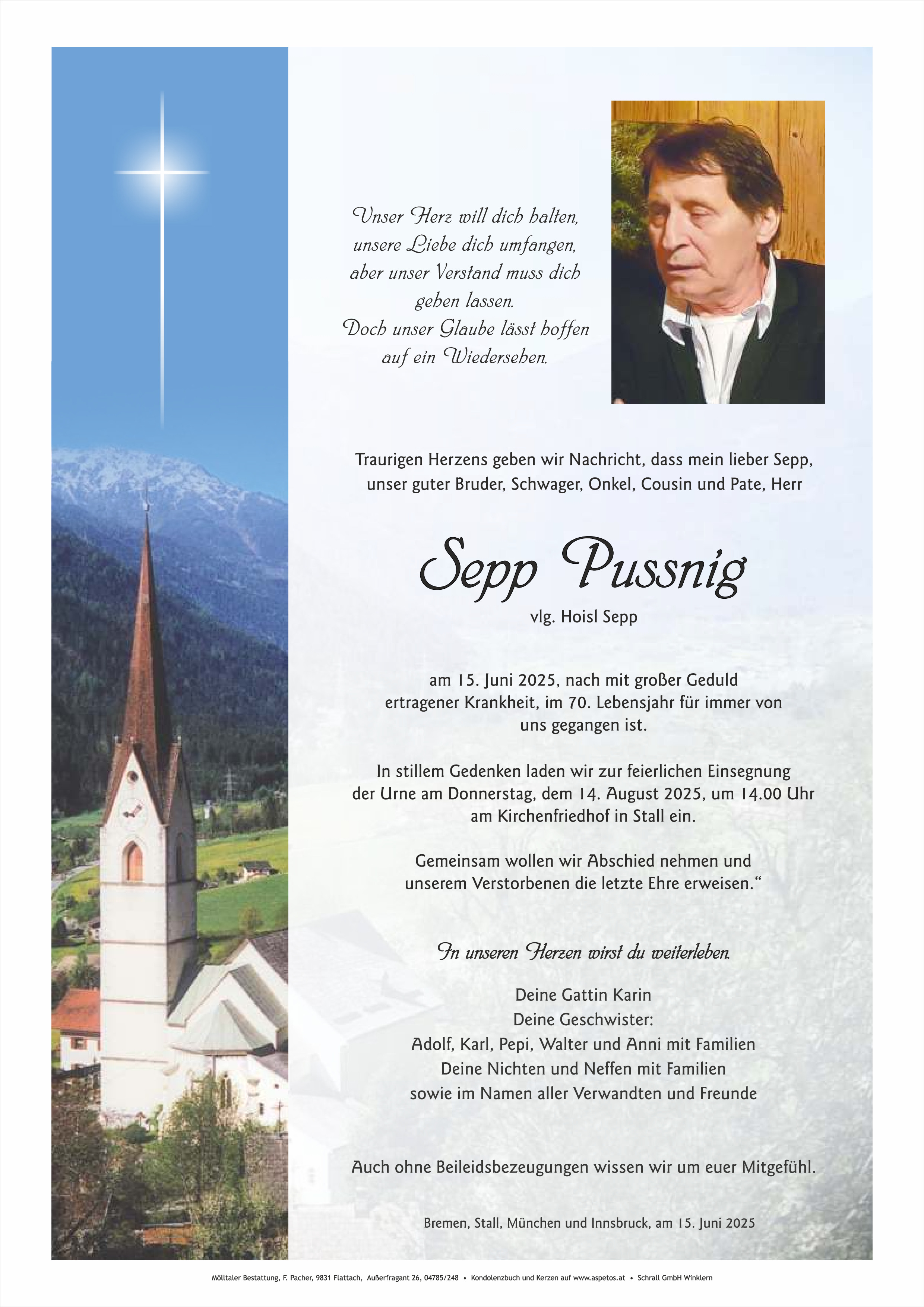 Traueranzeige von Norbert Josef Pussnig