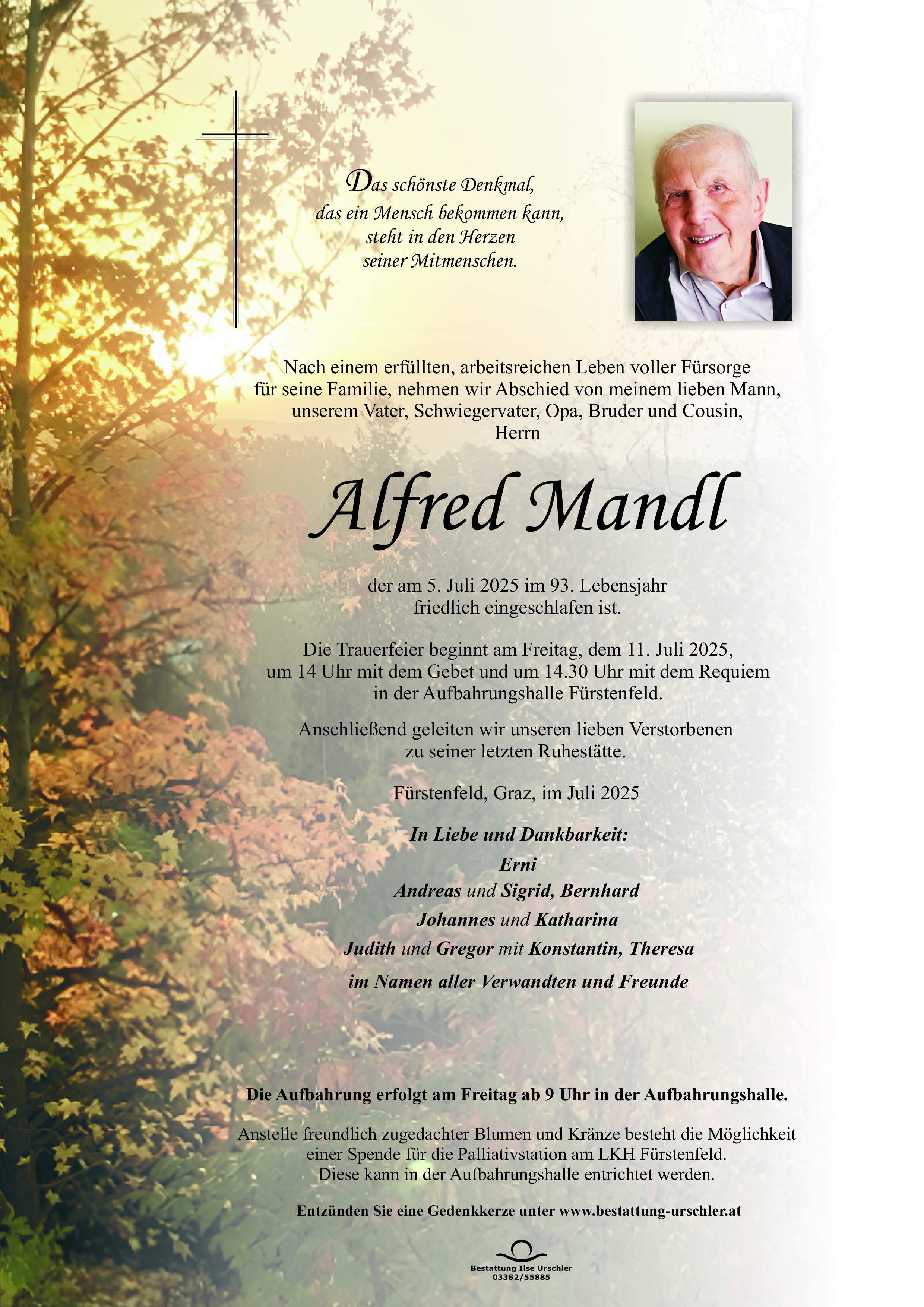 Traueranzeige von Alfred Mandl