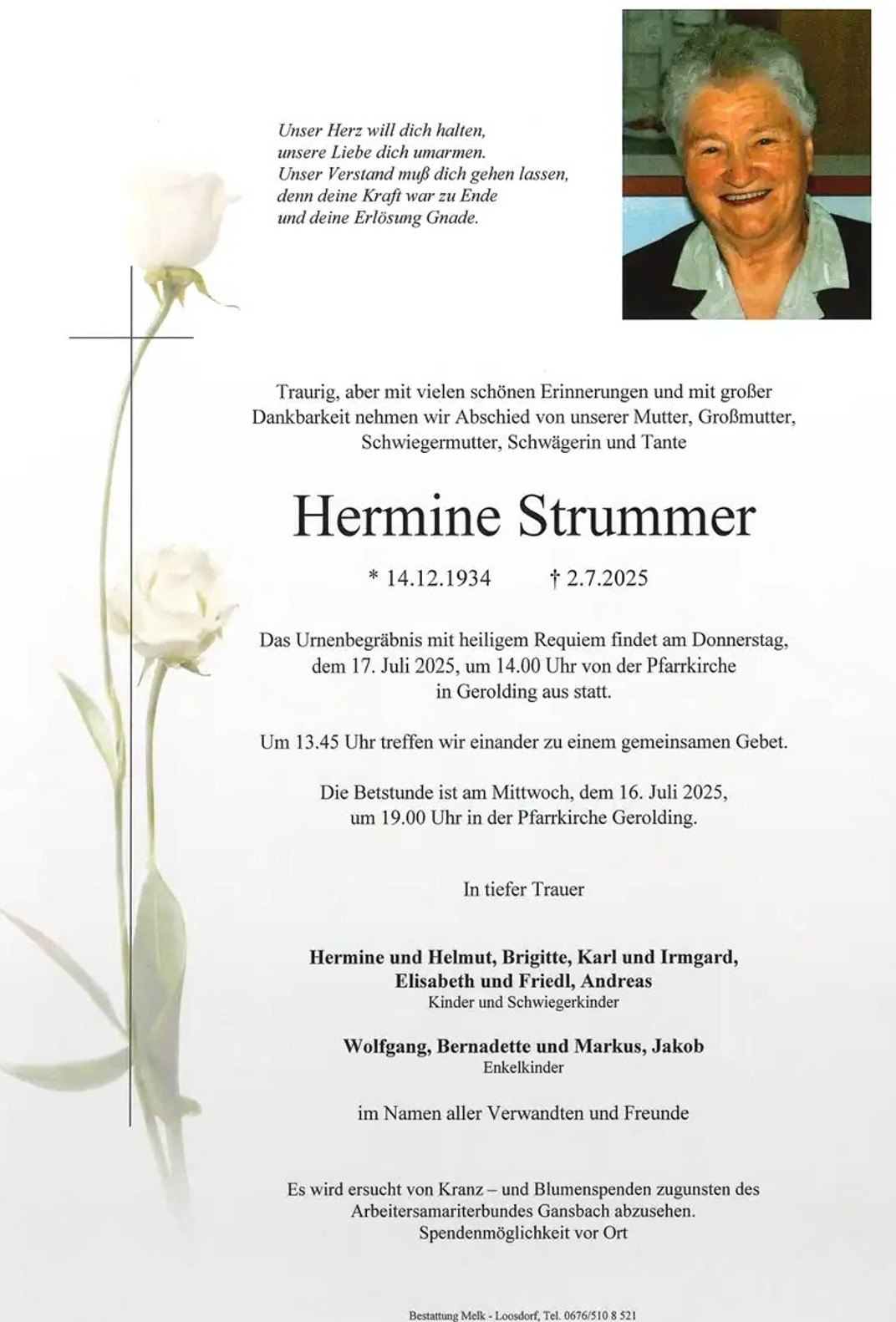 Traueranzeige von Hermine Strummer