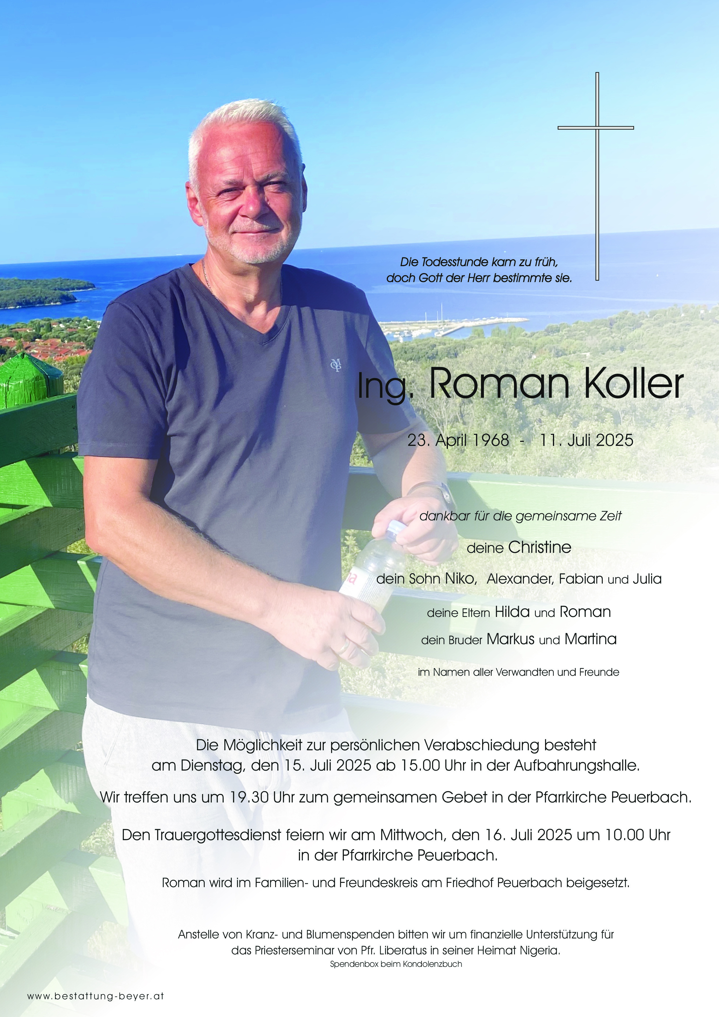 Traueranzeige von Roman Koller