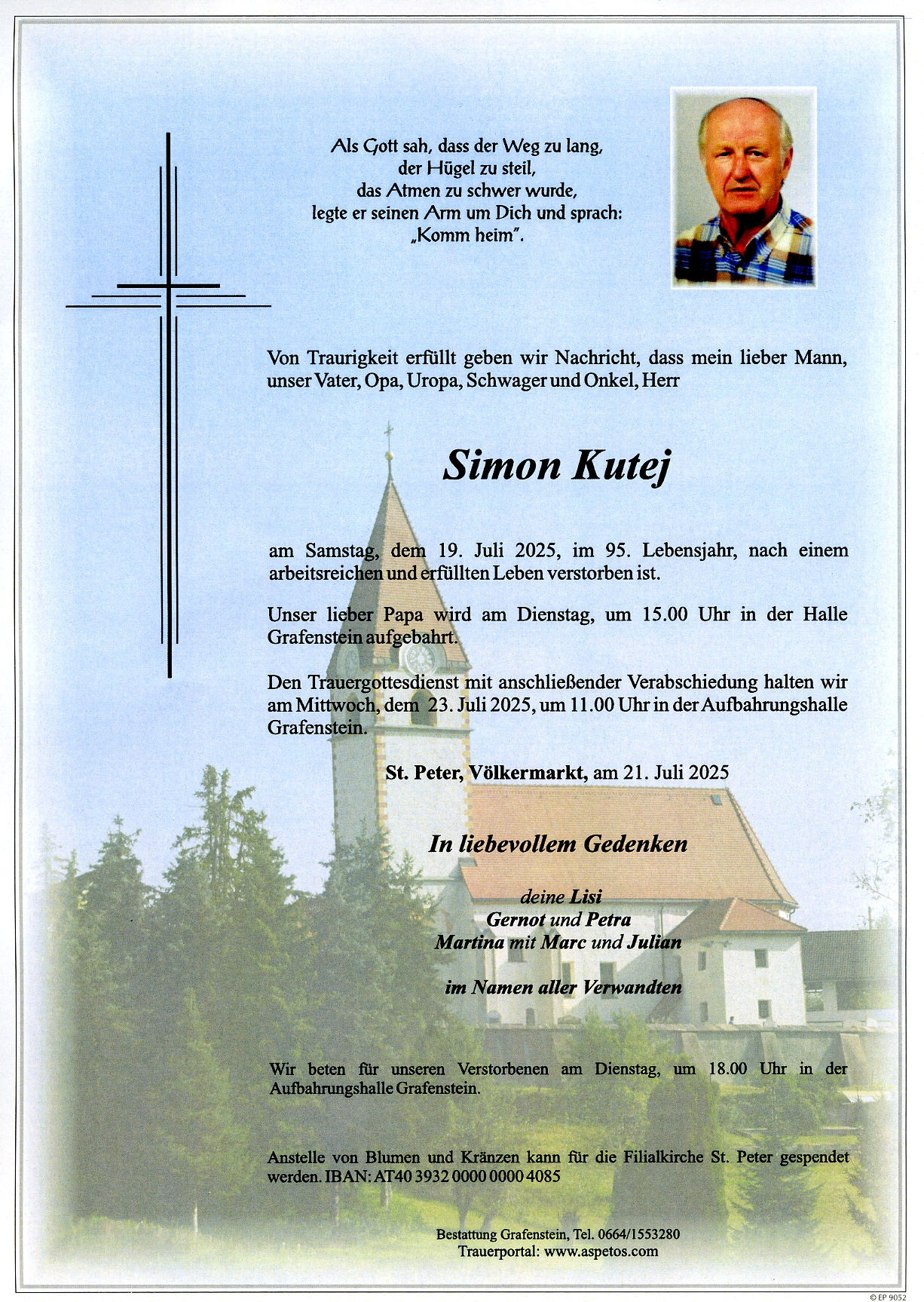 Traueranzeige von Simon Kutej
