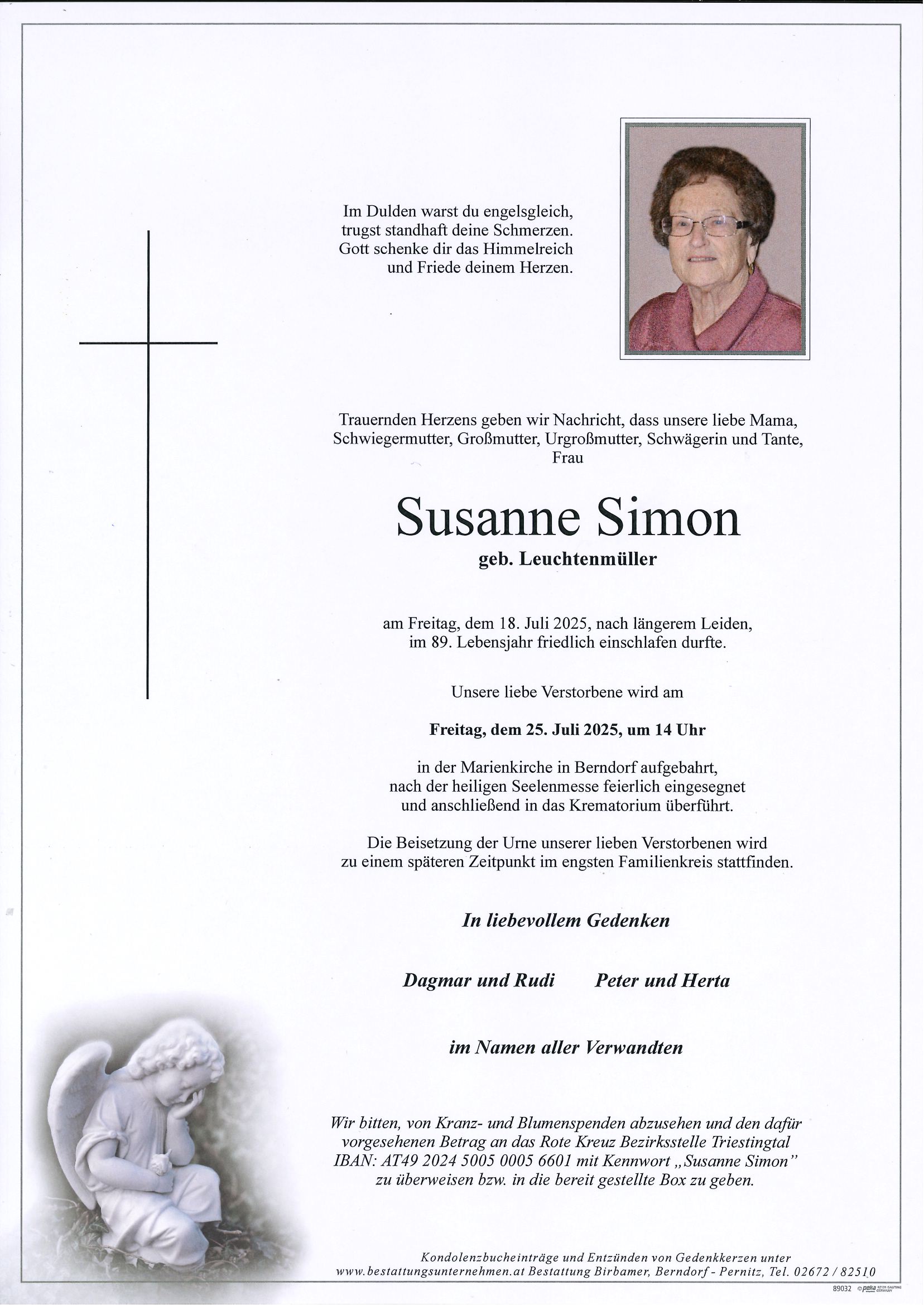 Traueranzeige von Susanne Simon