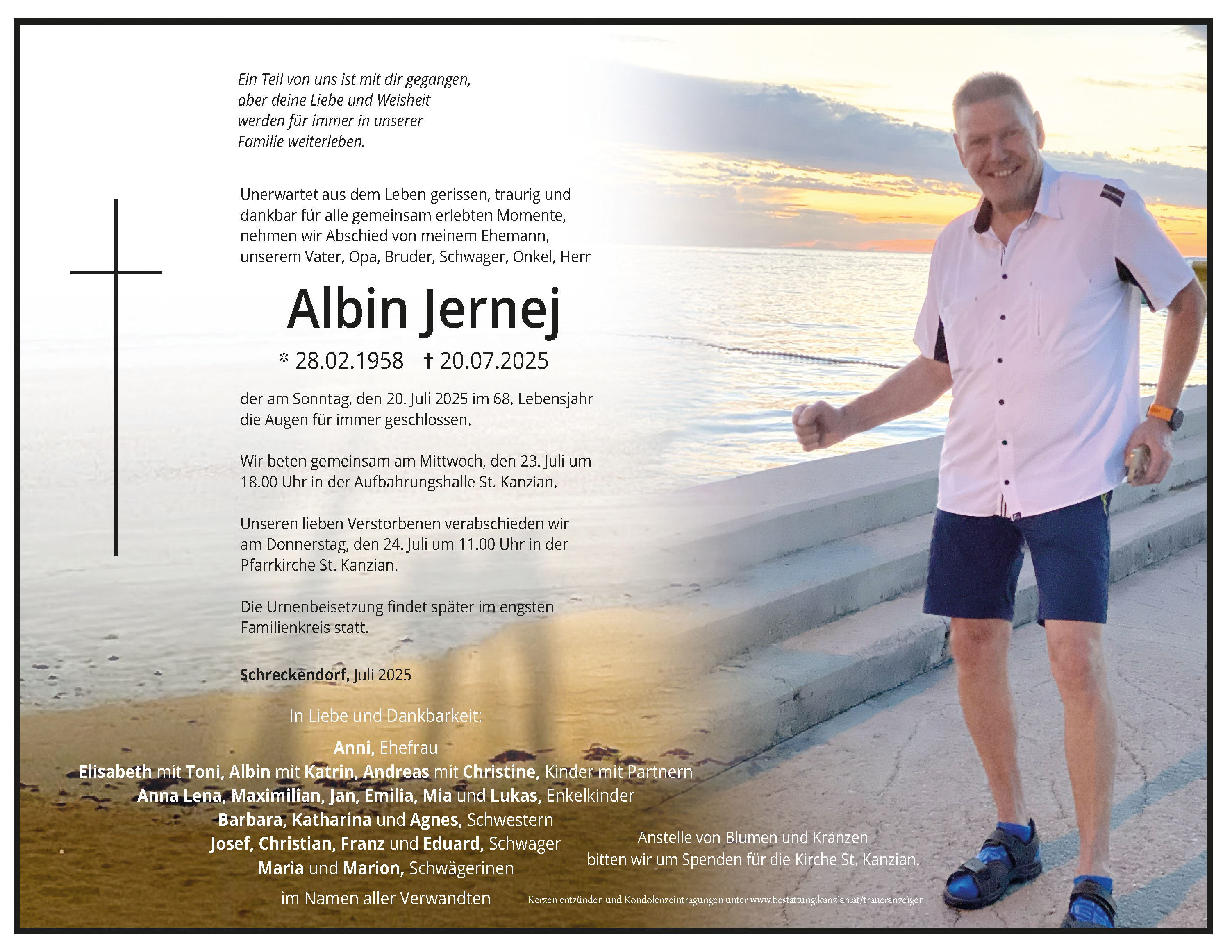 Traueranzeige von Albin Jernej