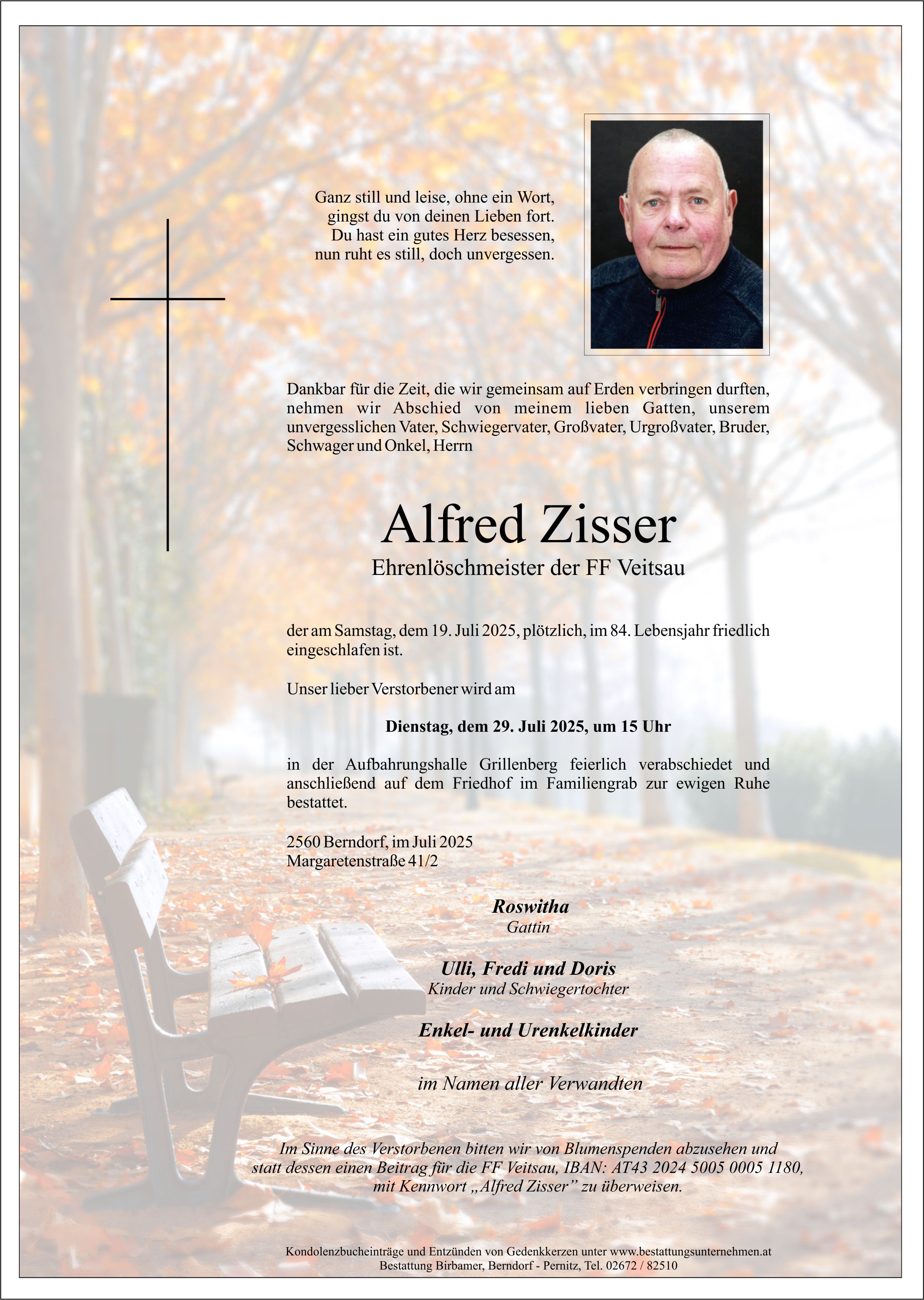 Traueranzeige von Alfred Zisser