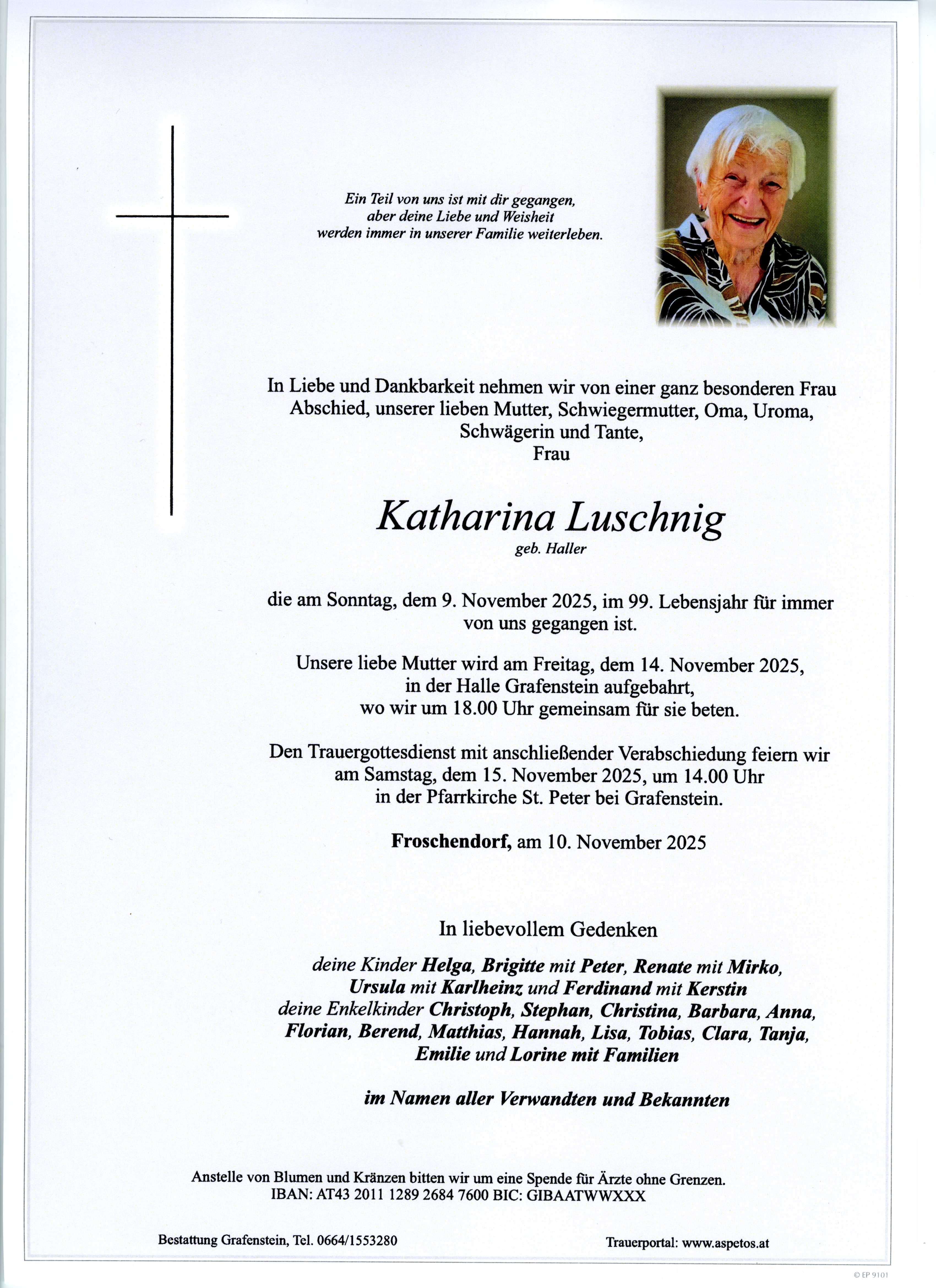 Traueranzeige von Katharina Luschnig
