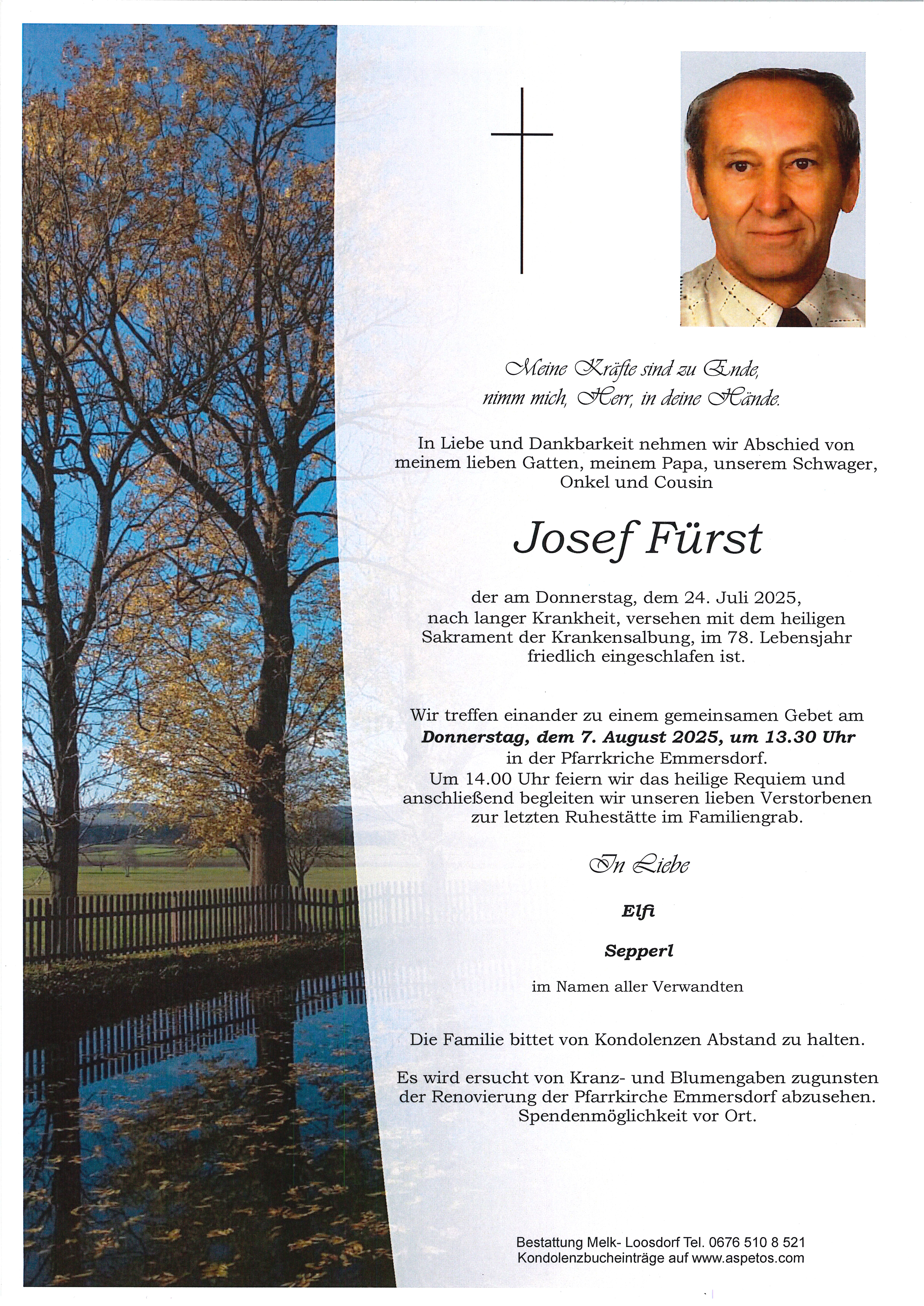 Traueranzeige von Josef Fürst