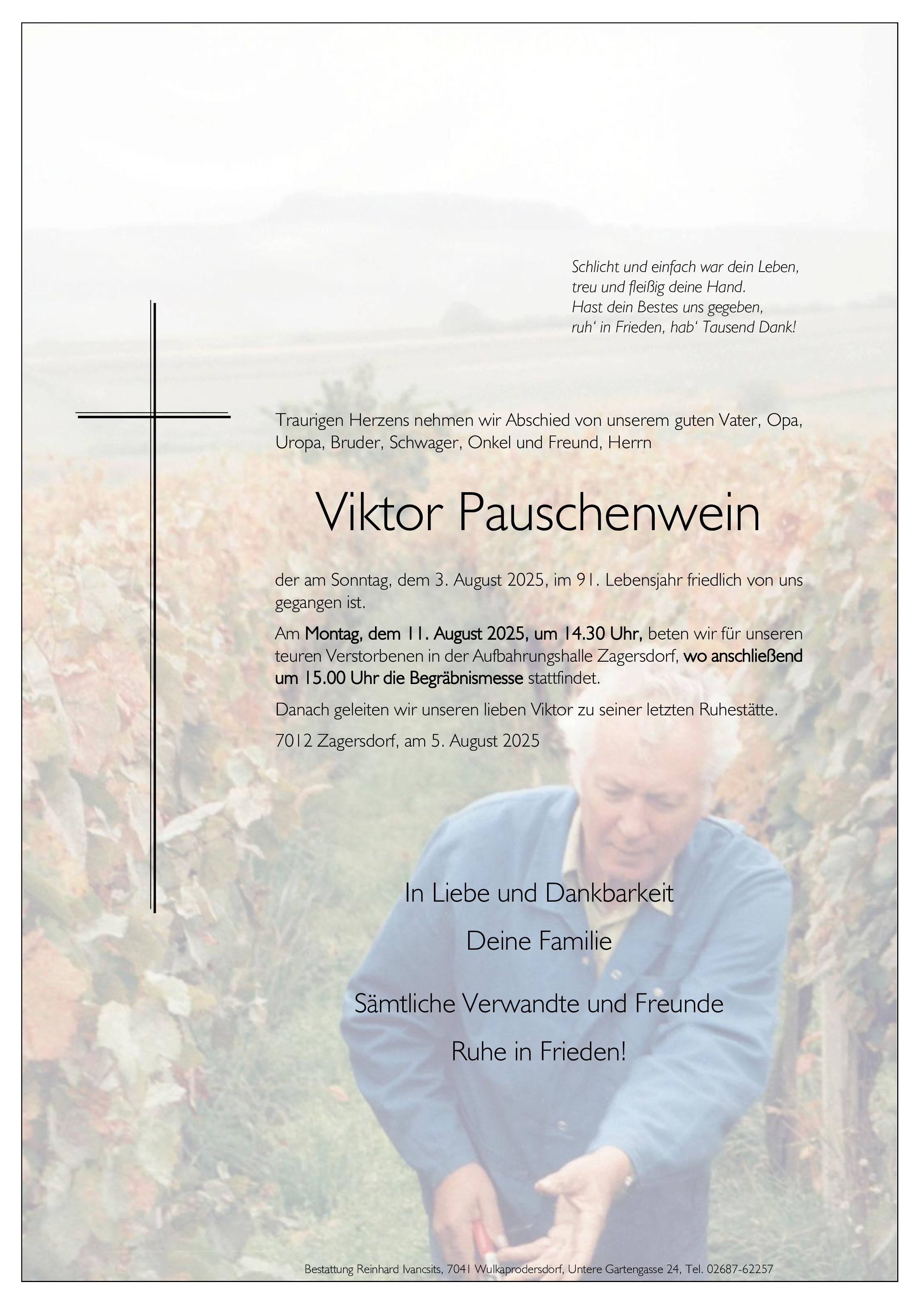 Traueranzeige von Viktor Pauschenwein