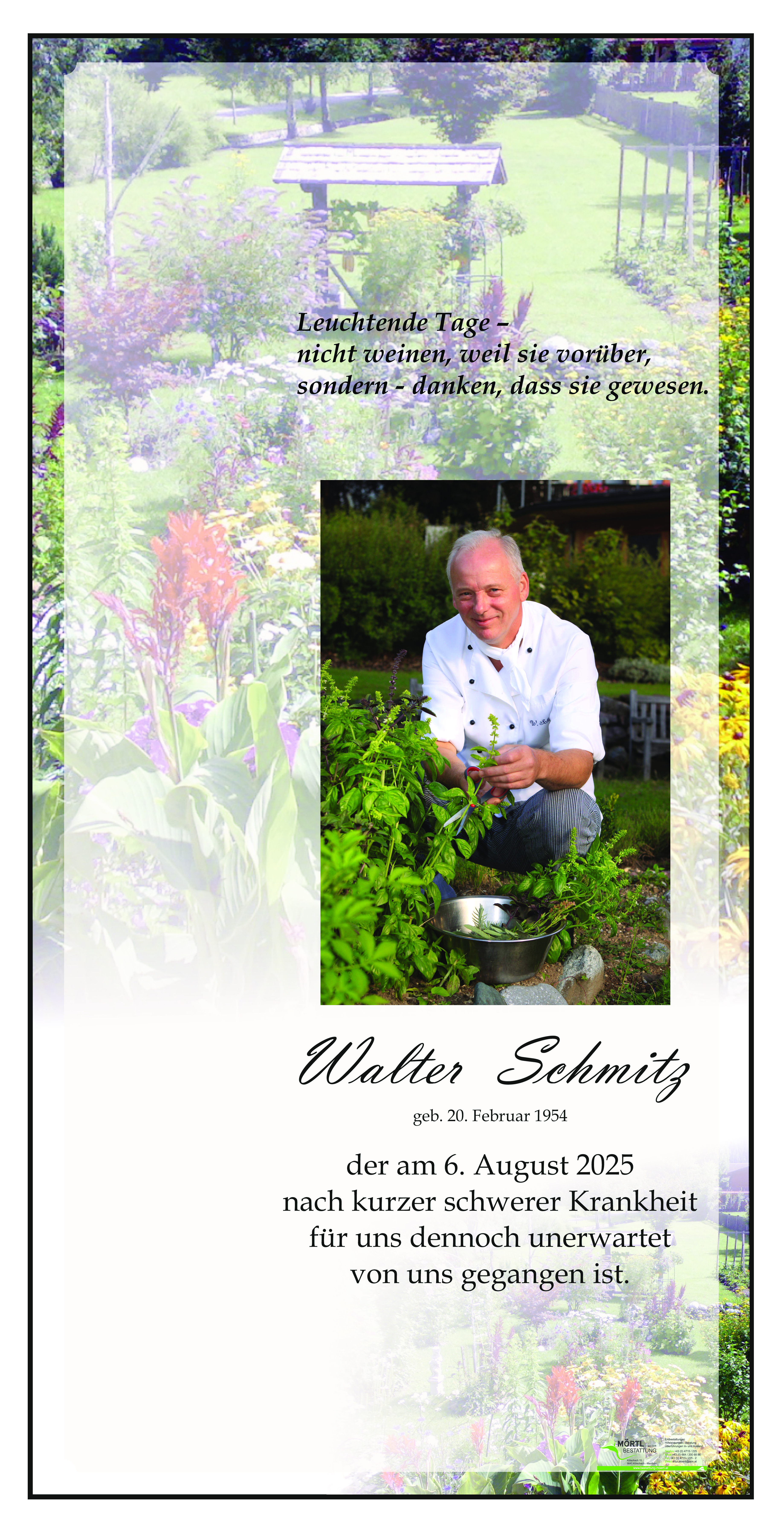 Traueranzeige von Walter Schmitz