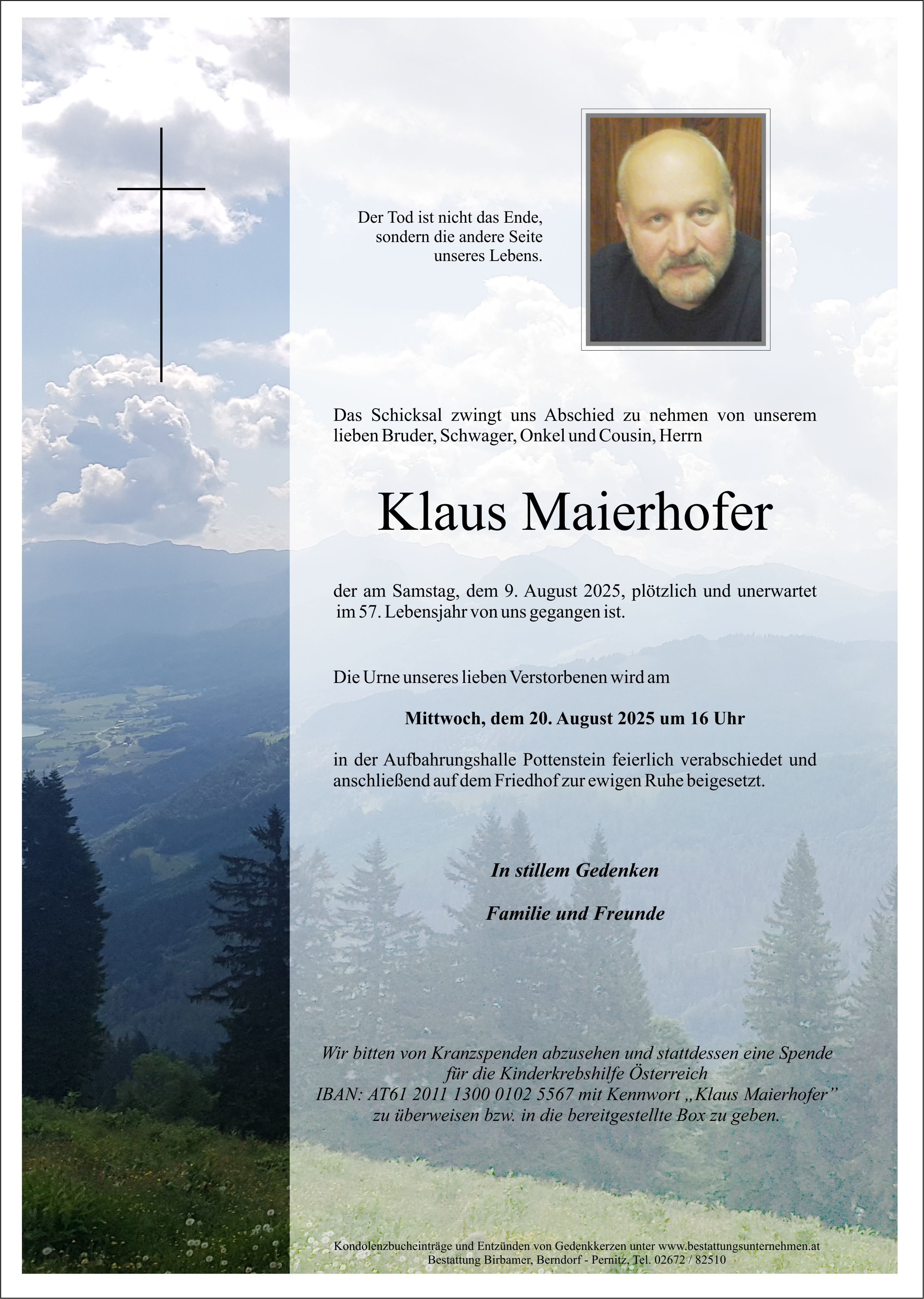 Traueranzeige von Klaus Maierhofer