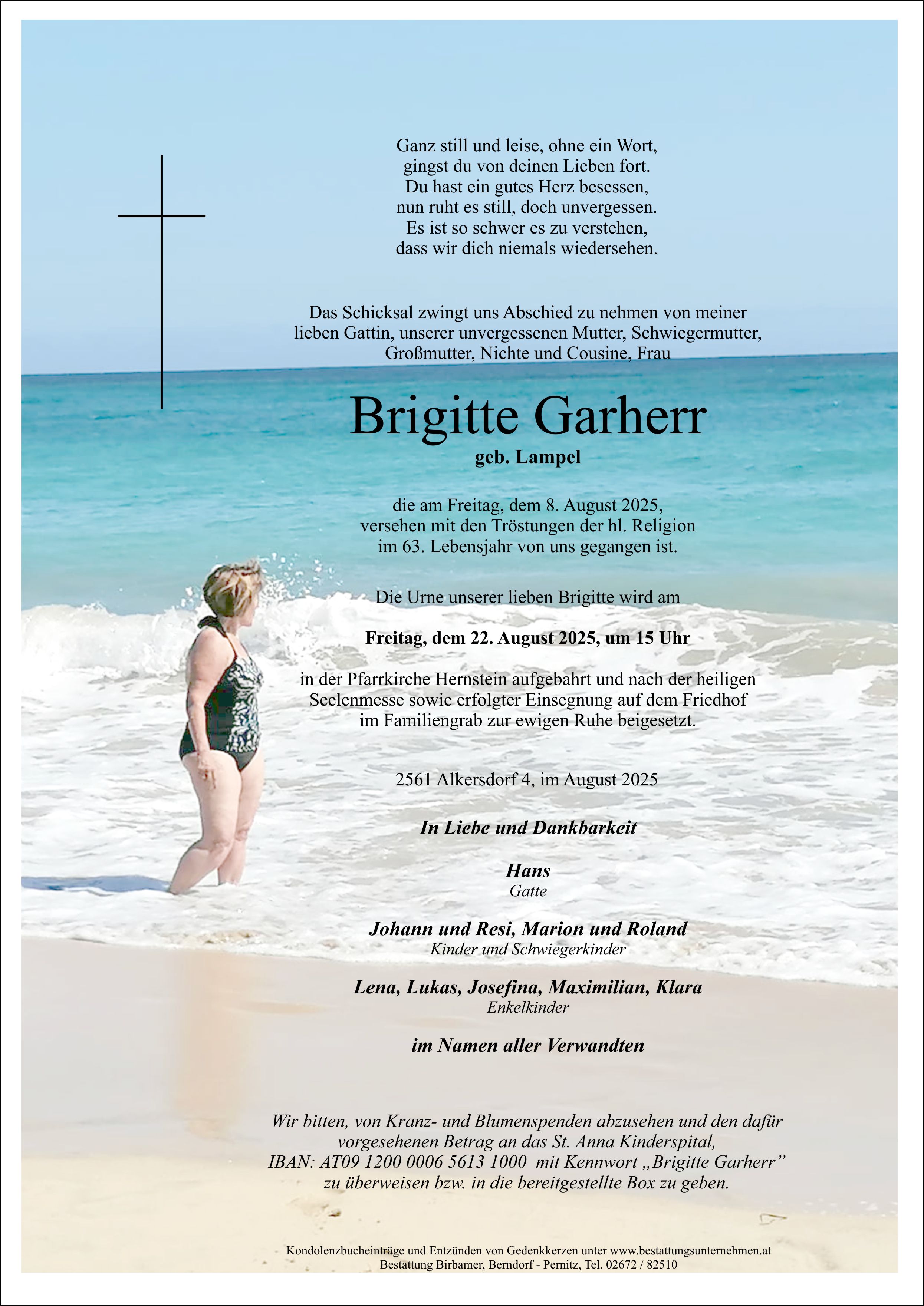 Traueranzeige von Brigitte Garherr