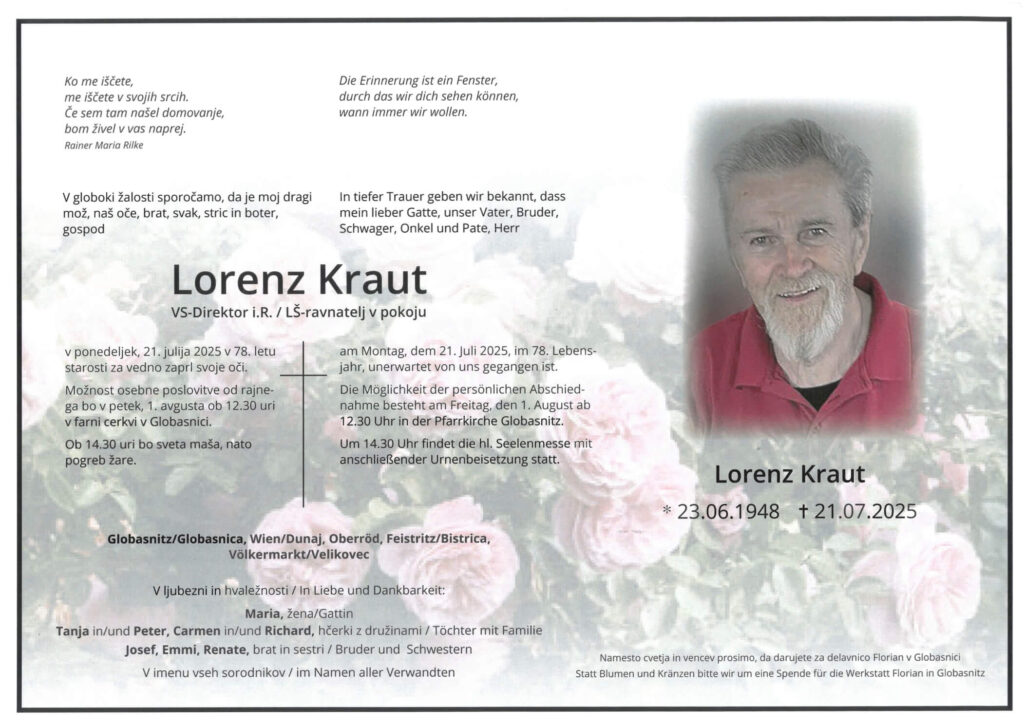 Traueranzeige von Lorenz Kraut