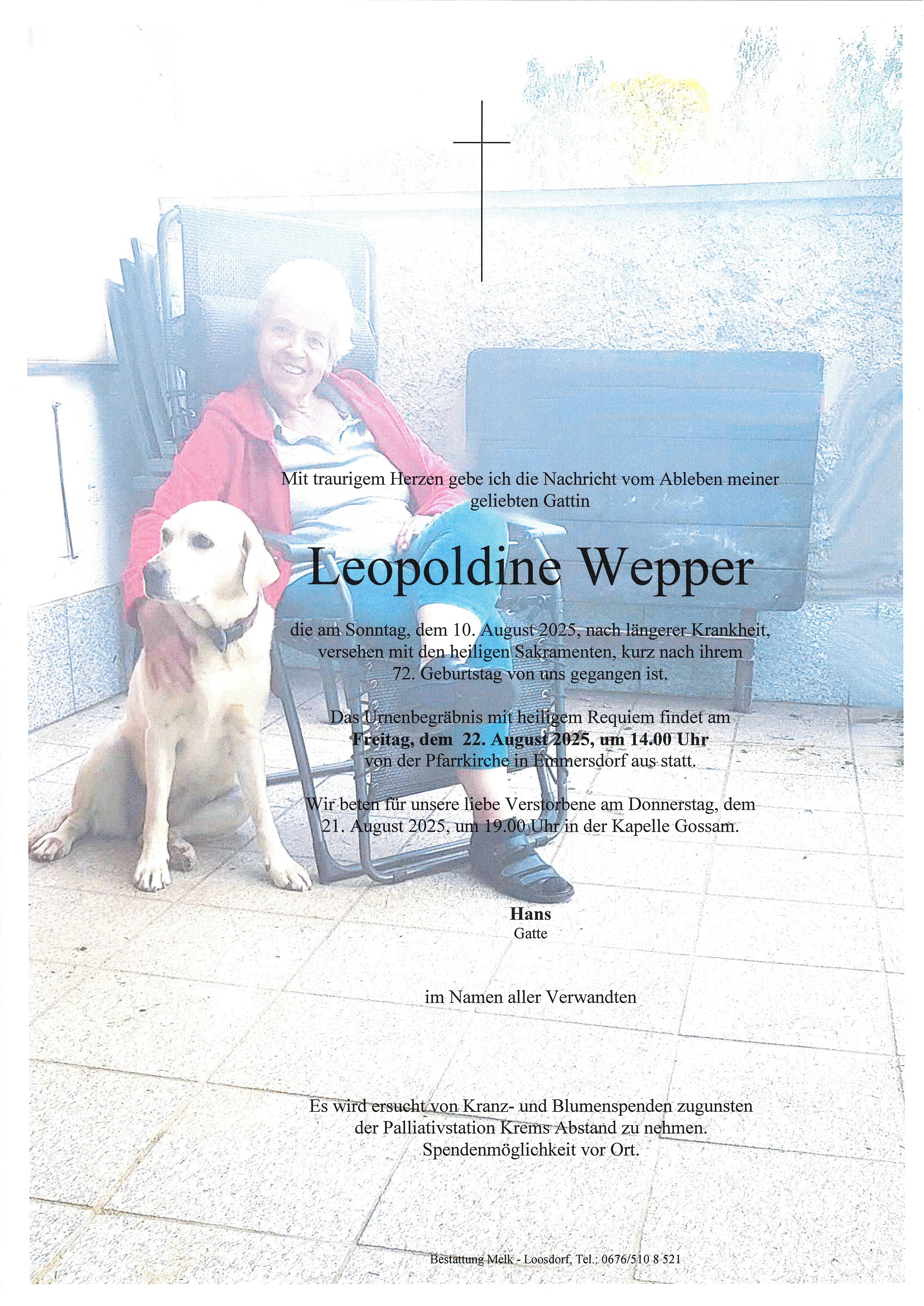 Traueranzeige von Leopoldine Wepper