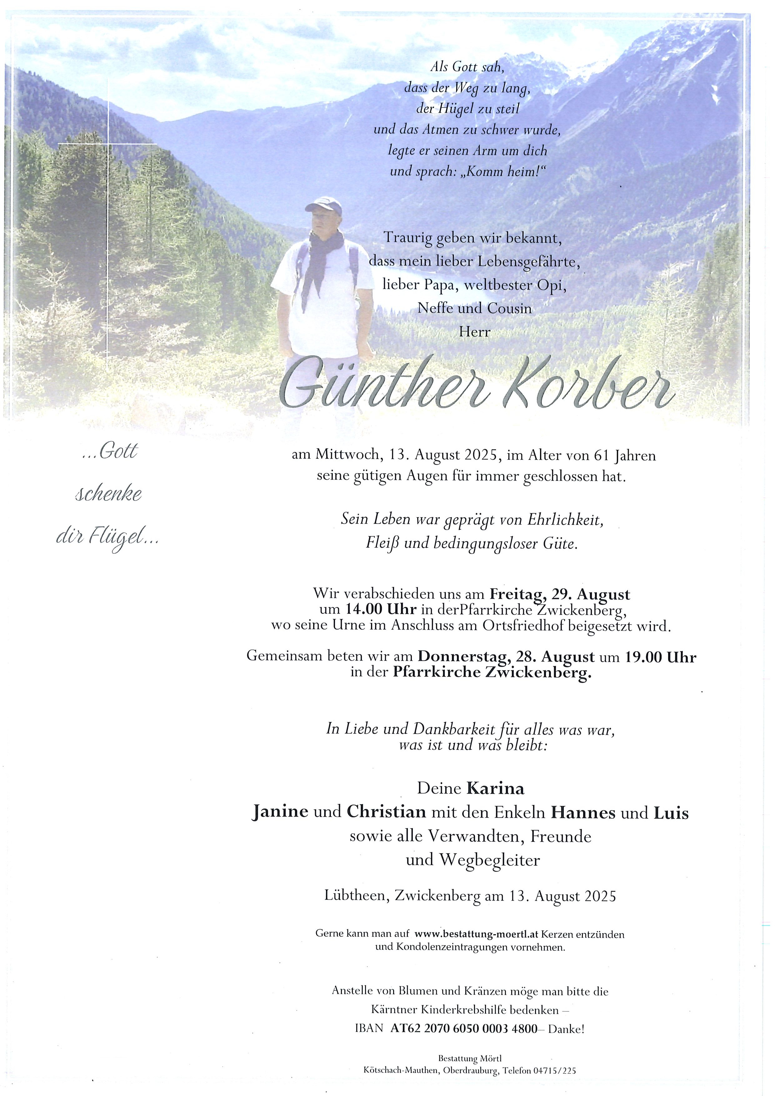 Traueranzeige von Günther Korber