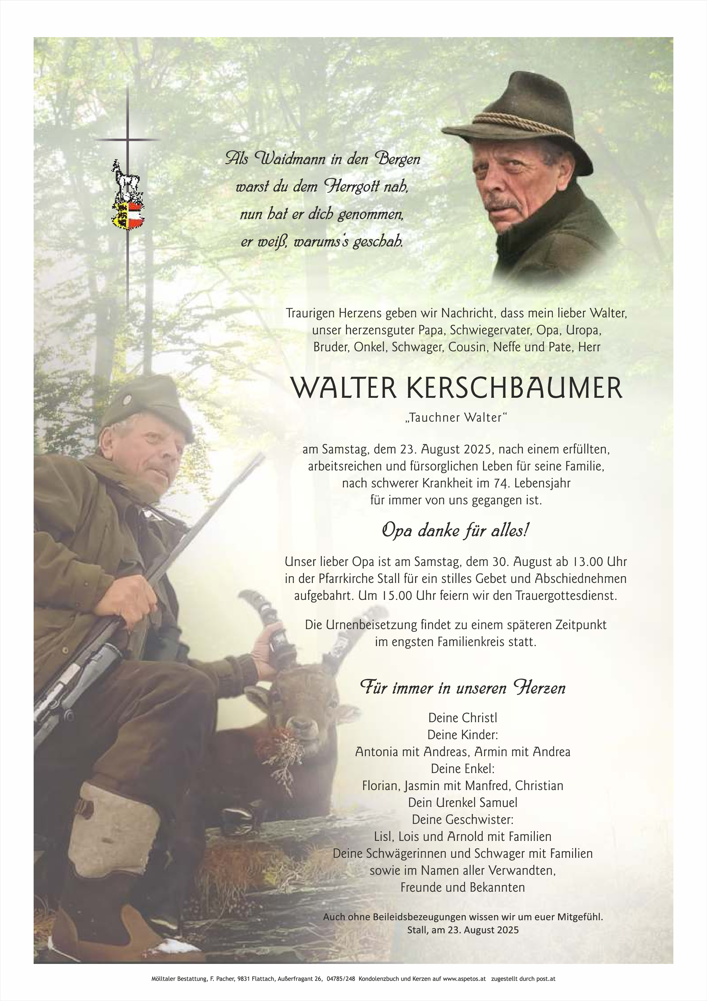 Traueranzeige von Walter Kerschbaumer