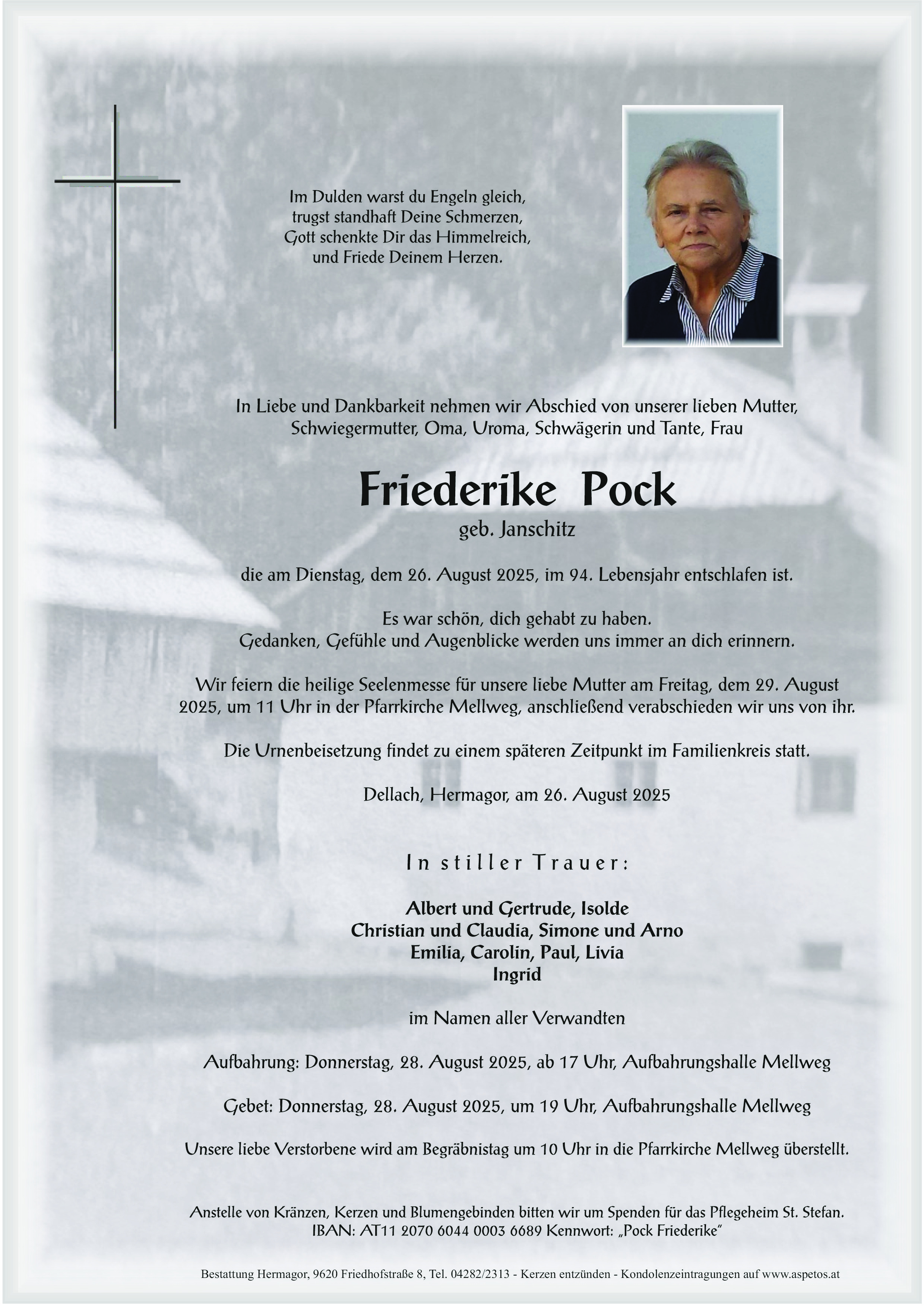 Traueranzeige von Friedrike Pock