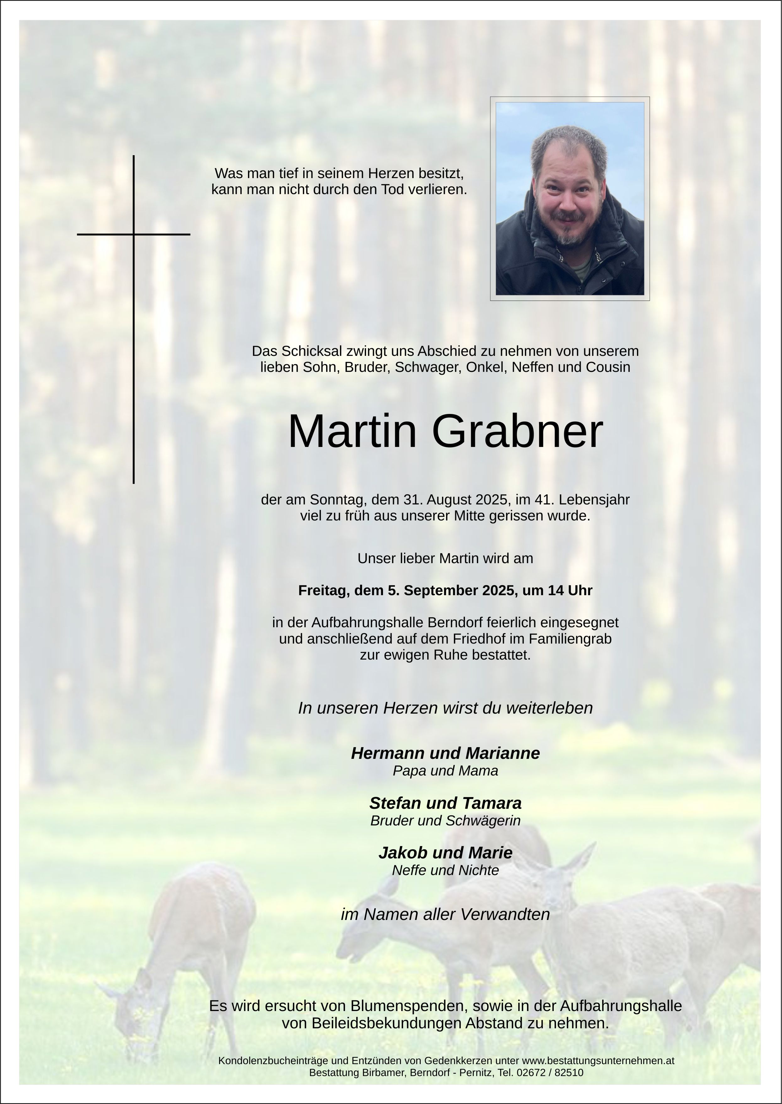 Traueranzeige von Martin Grabner