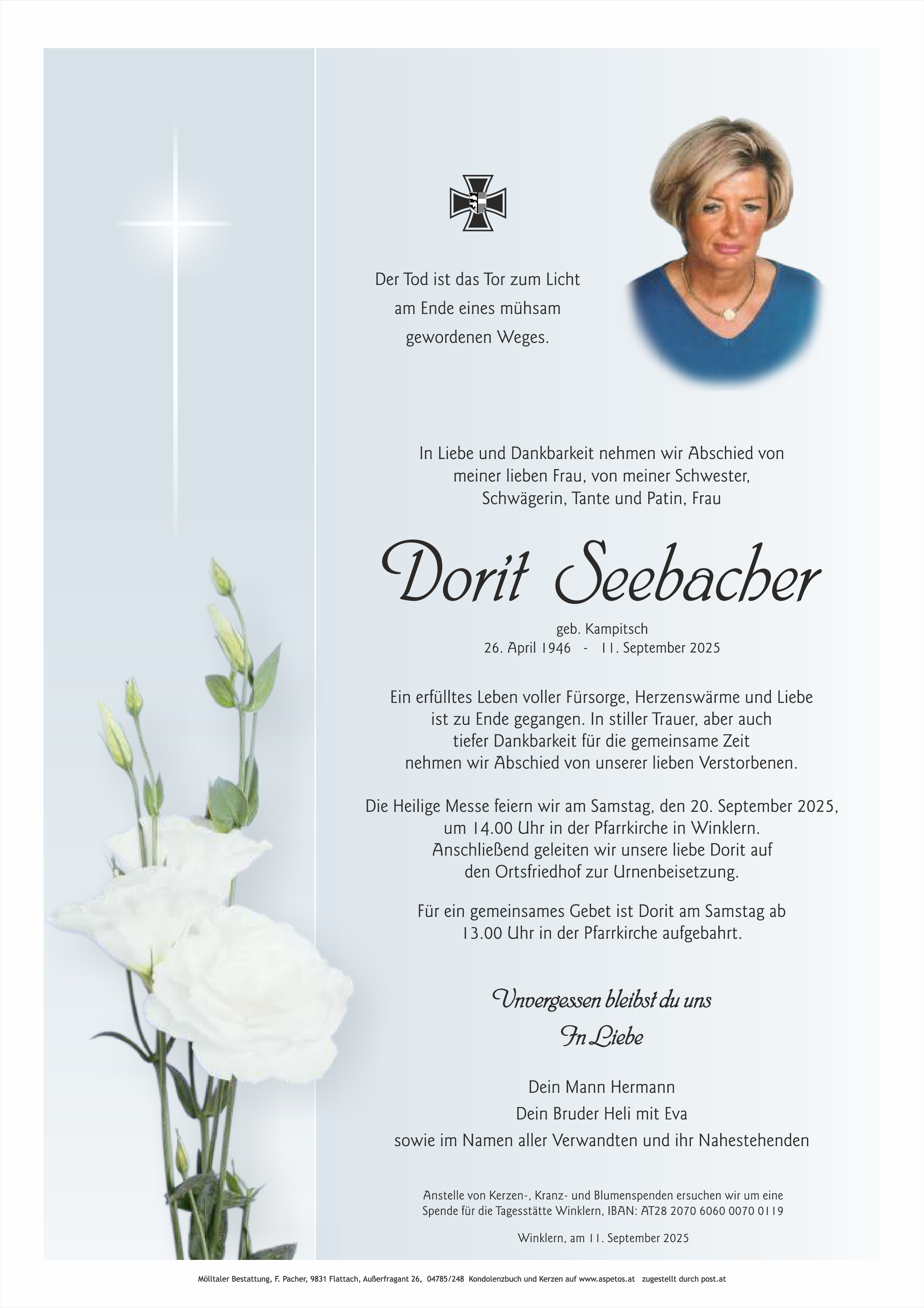 Traueranzeige von Dorit Seebacher