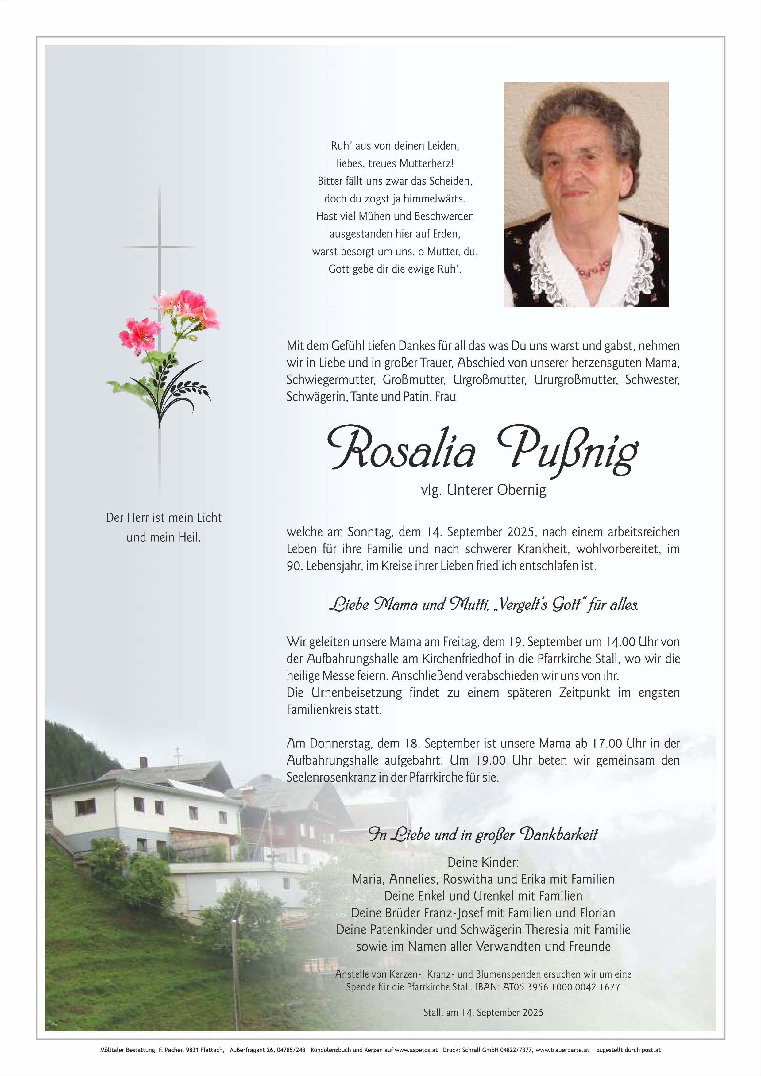 Traueranzeige von Rosalia Pußnig
