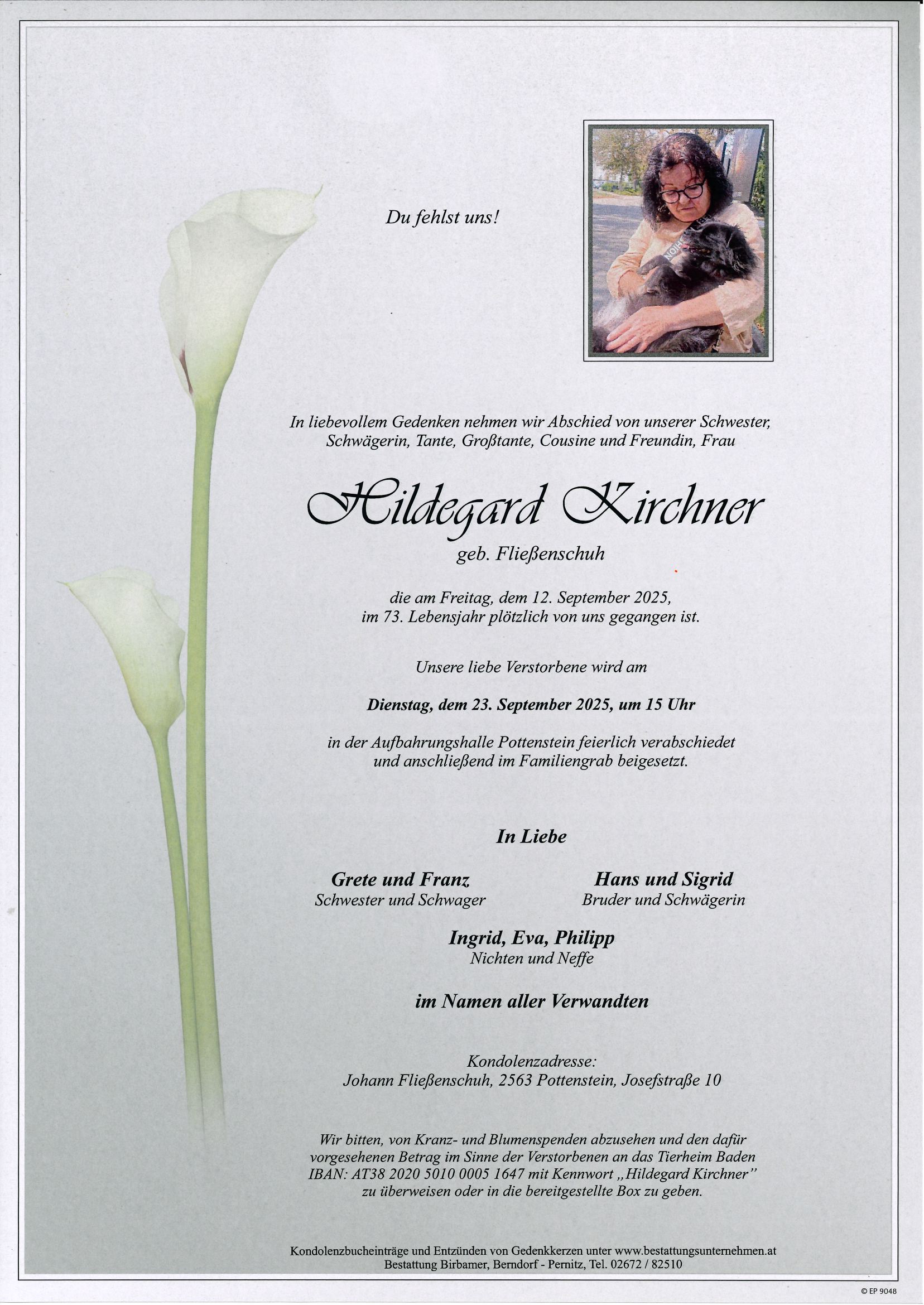 Traueranzeige von Hildegard Kirchner