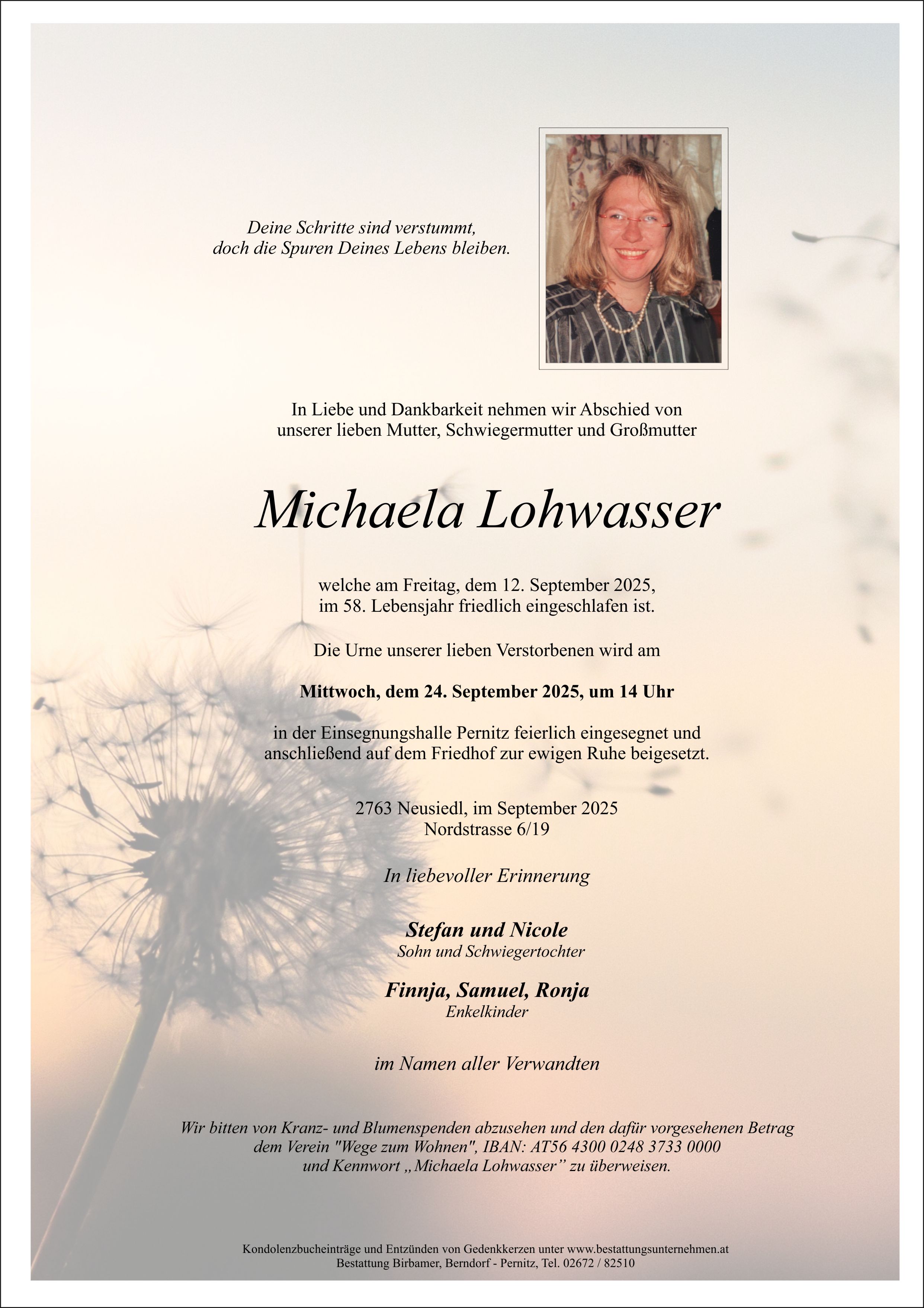 Traueranzeige von Michaela Lohwasser
