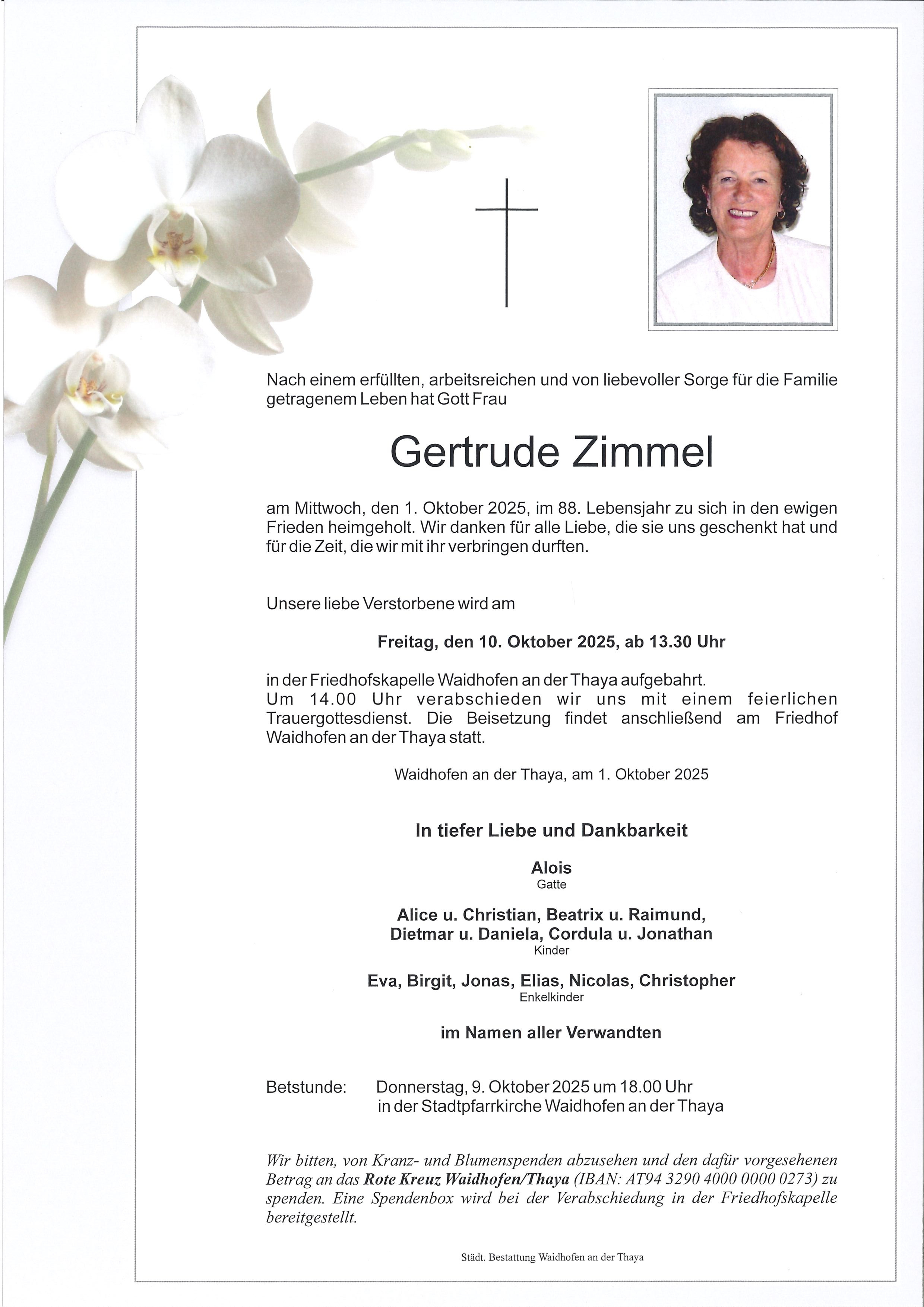 Traueranzeige von Gertrude Zimmel