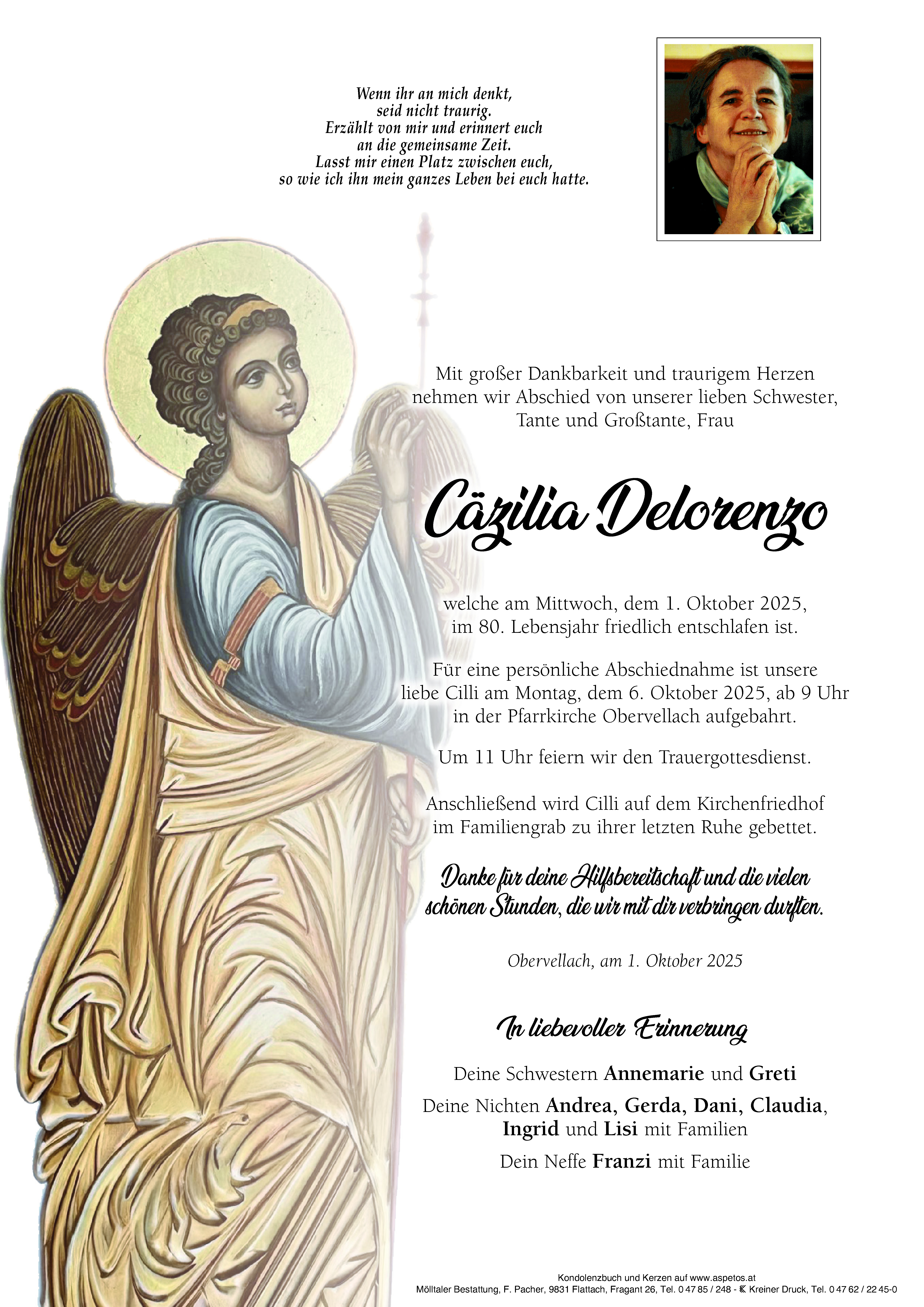 Traueranzeige von Cäzilia Delorenzo