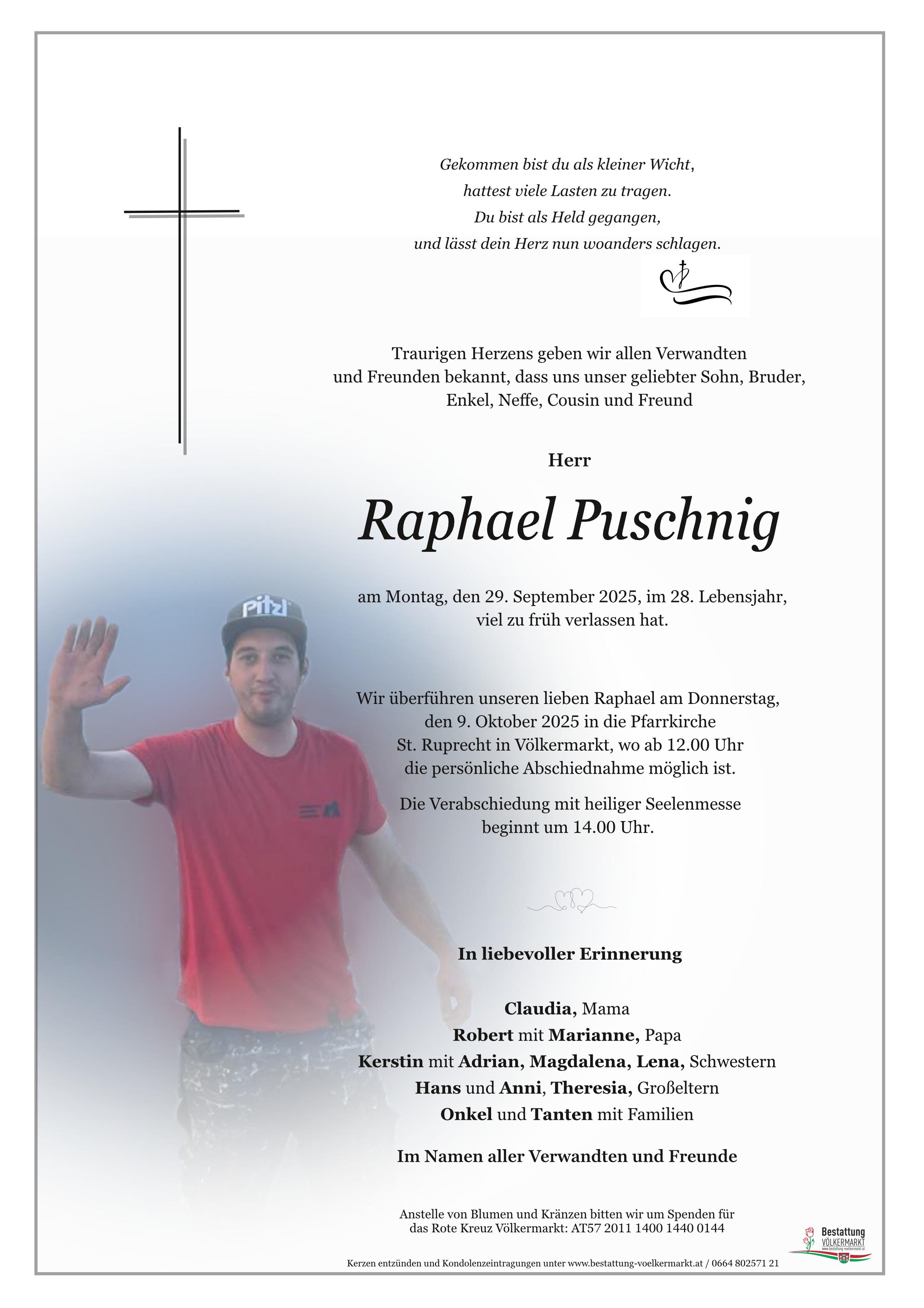 Traueranzeige von Raphael Puschnig