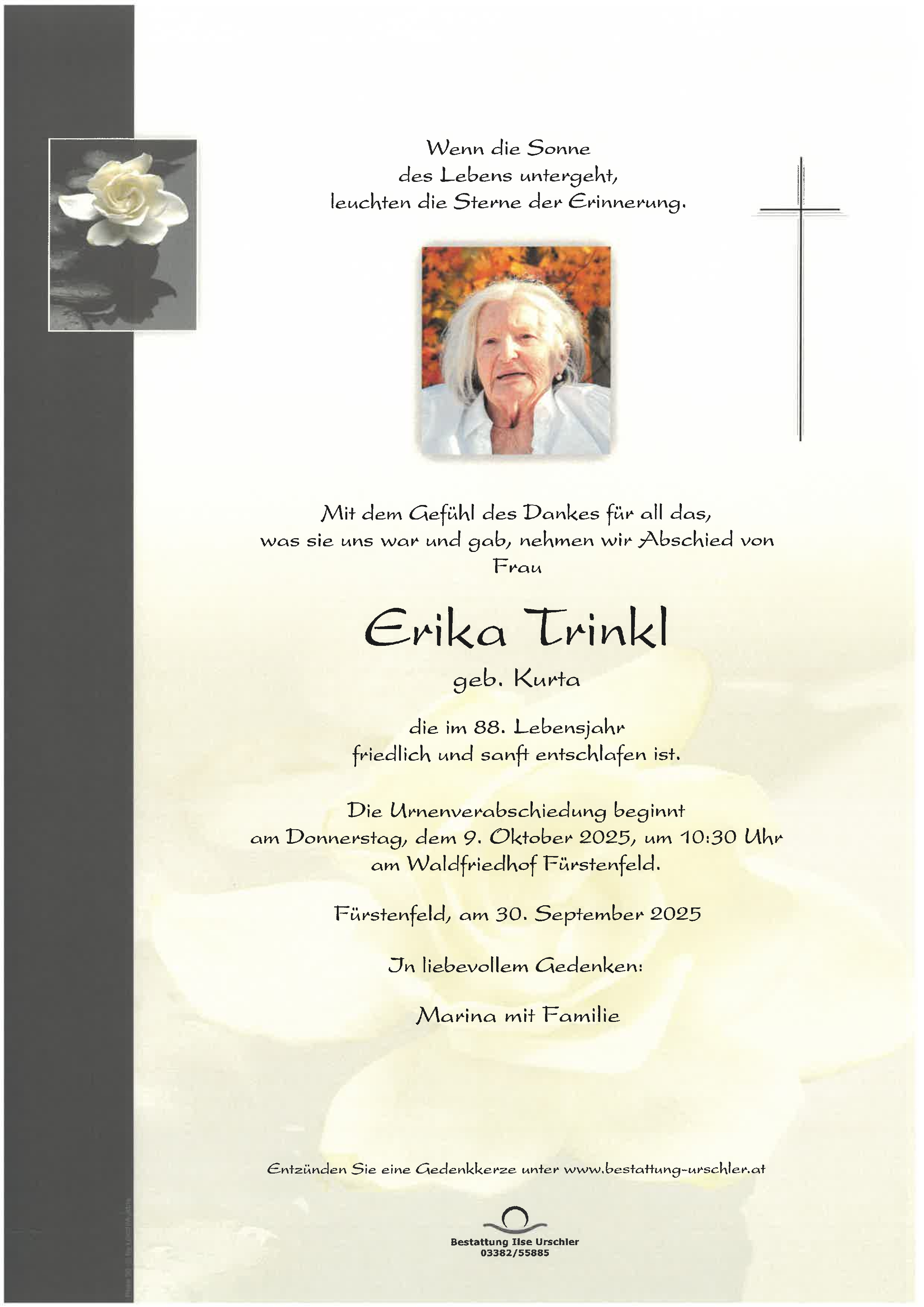 Traueranzeige von Erika Trinkl