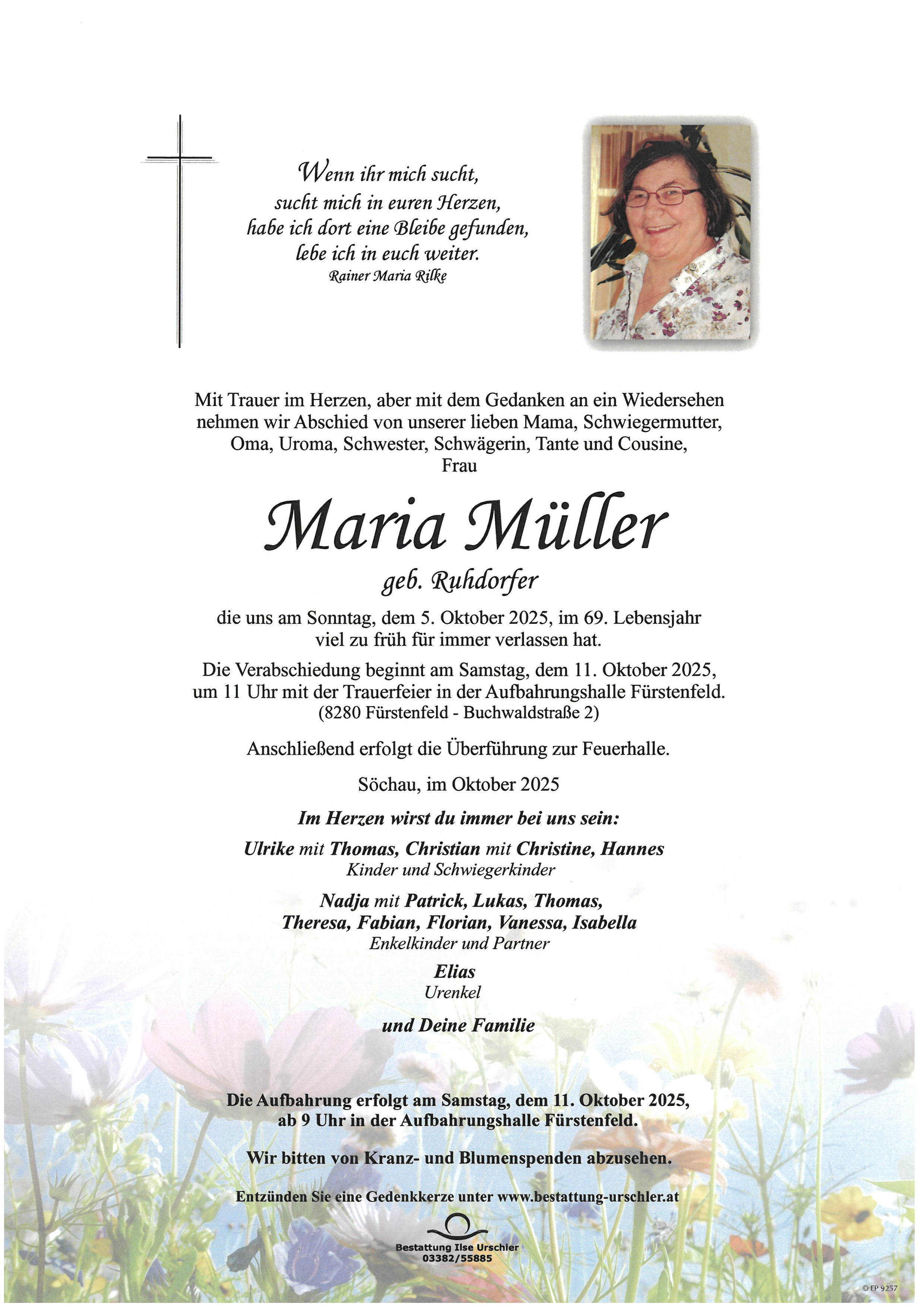Traueranzeige von Maria Müller