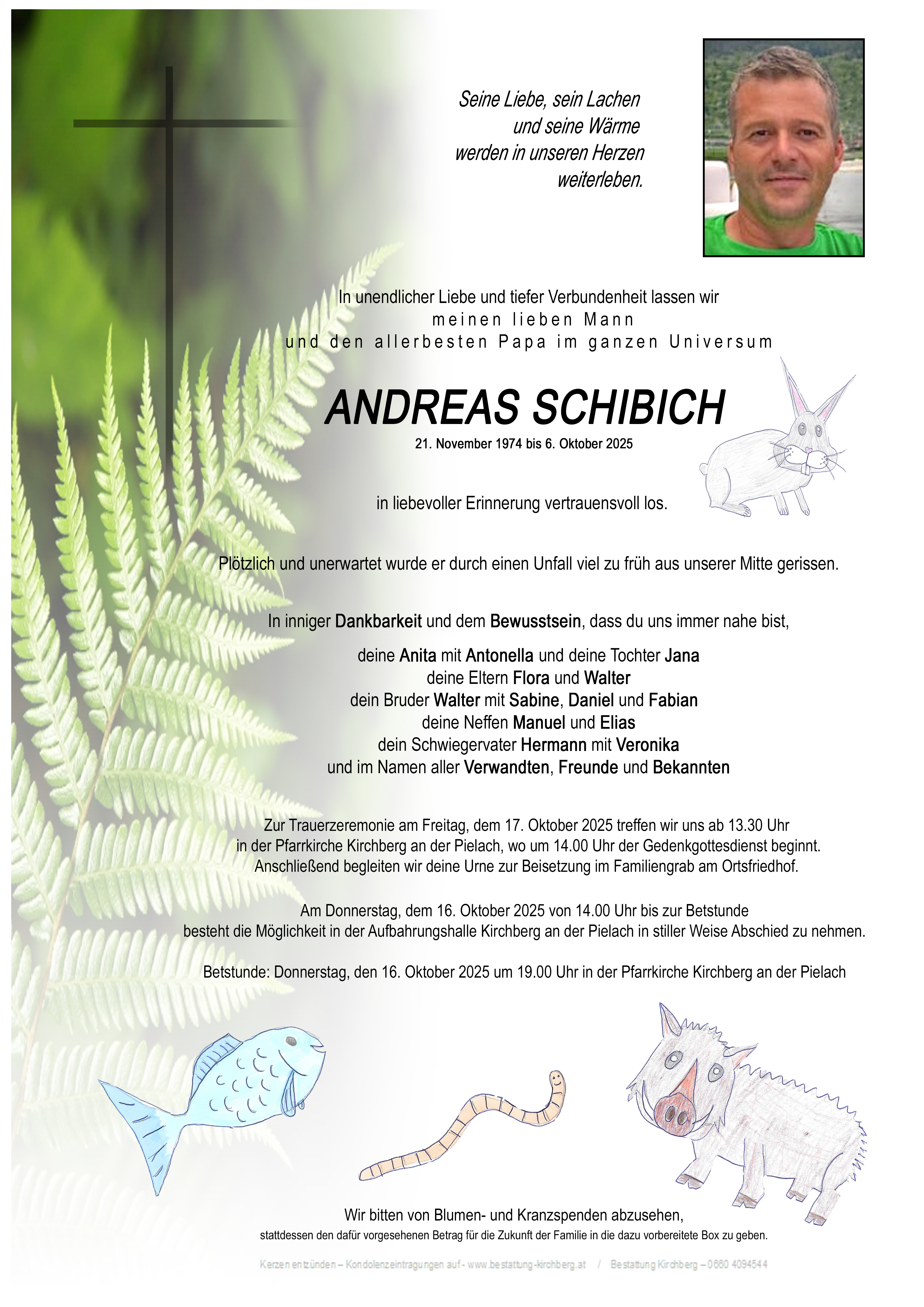 Traueranzeige von Andreas Schibich