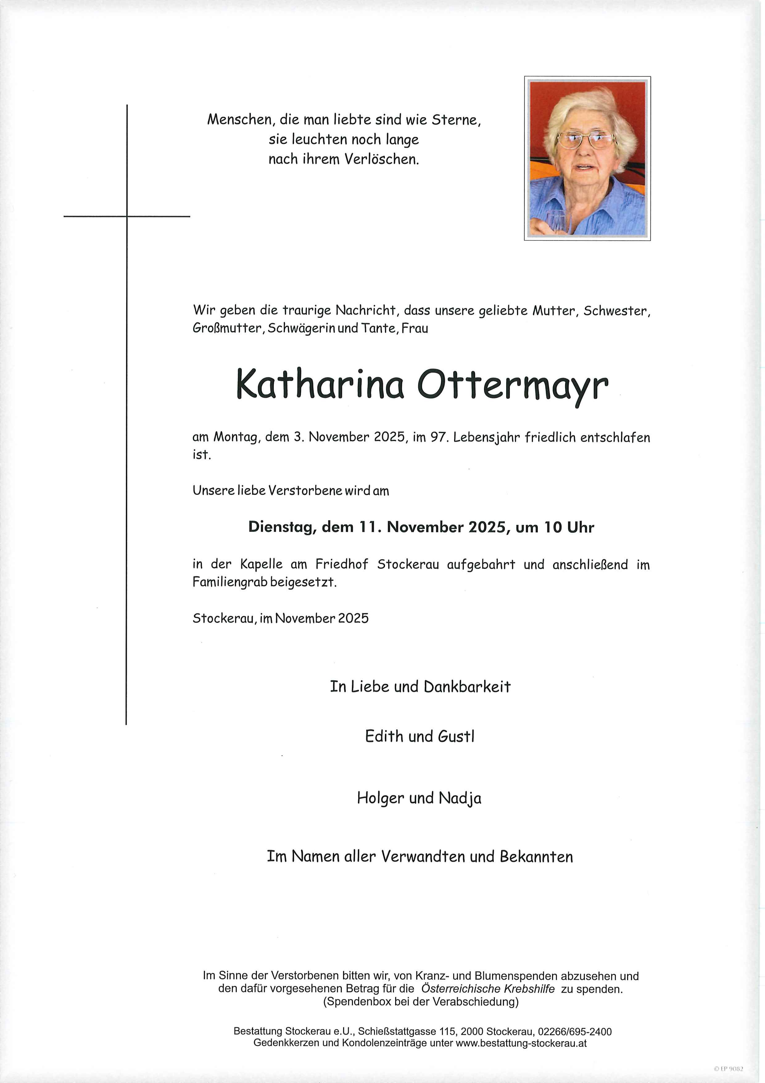 Traueranzeige von Katharina Ottermayr