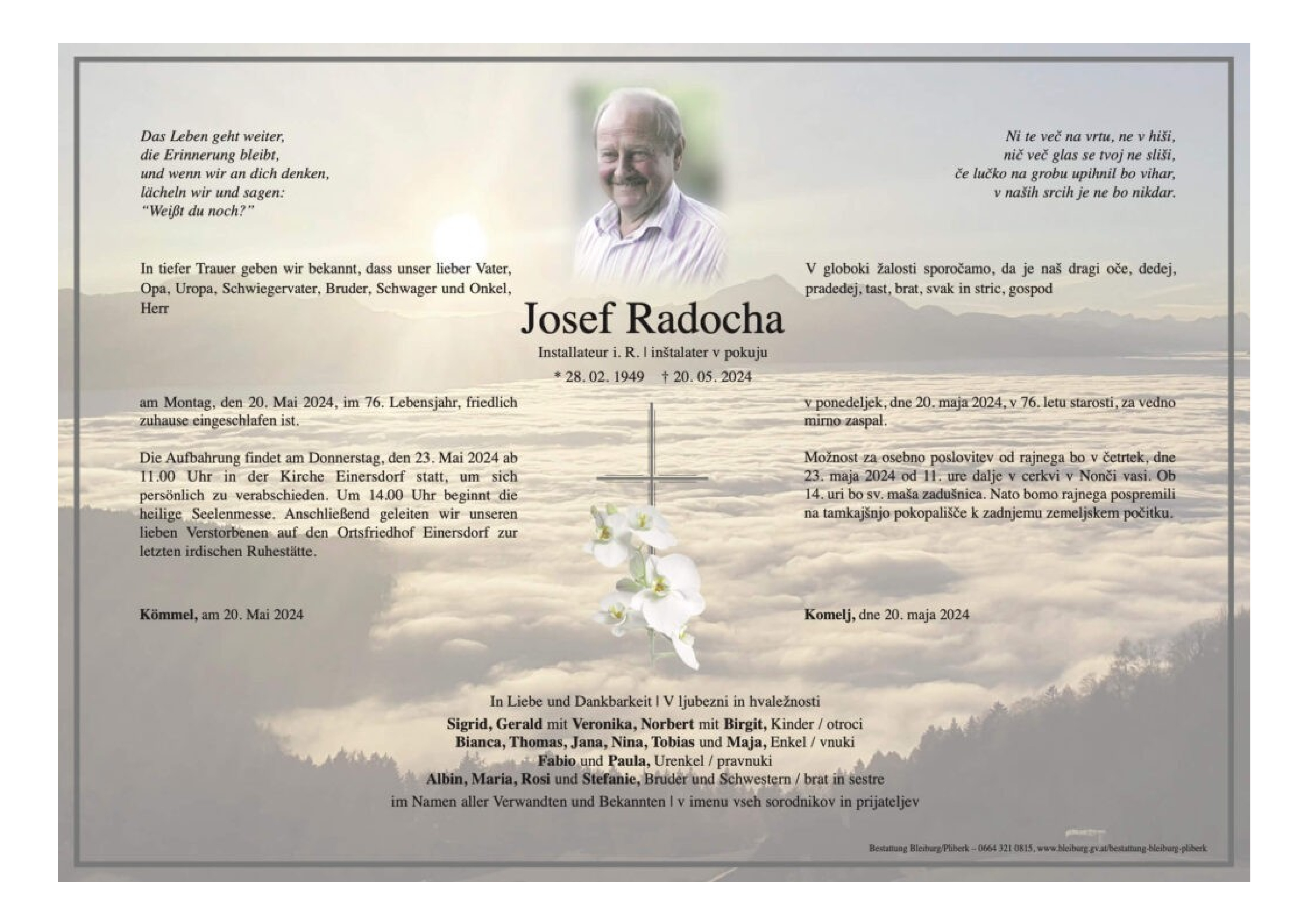 Traueranzeige von Josef Radocha