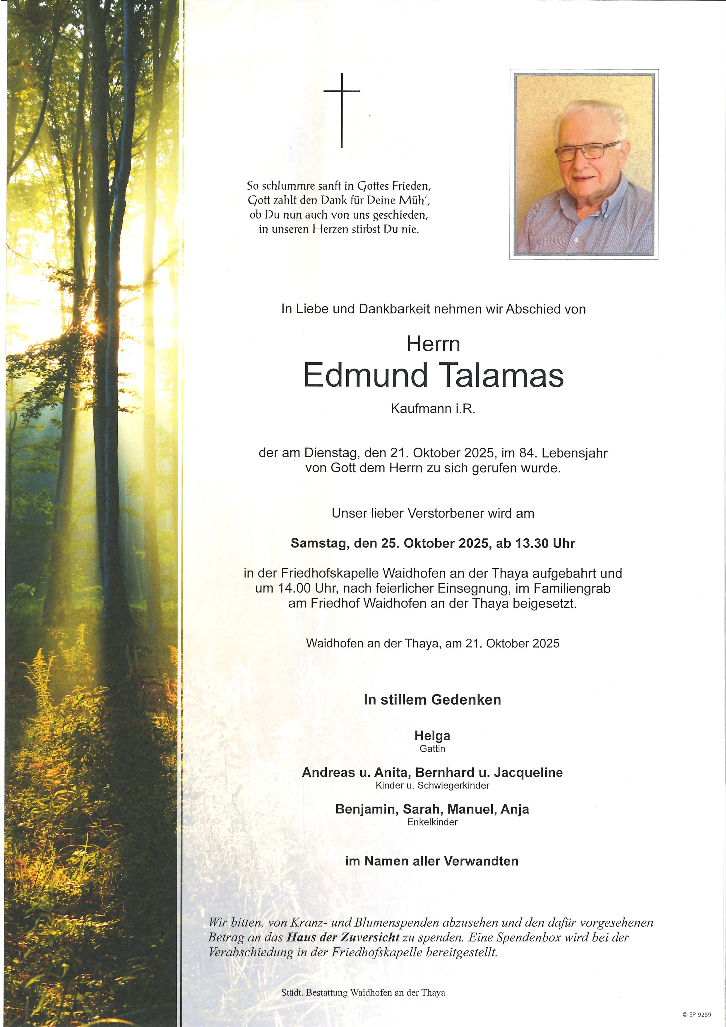 Traueranzeige von Edmund Talamas