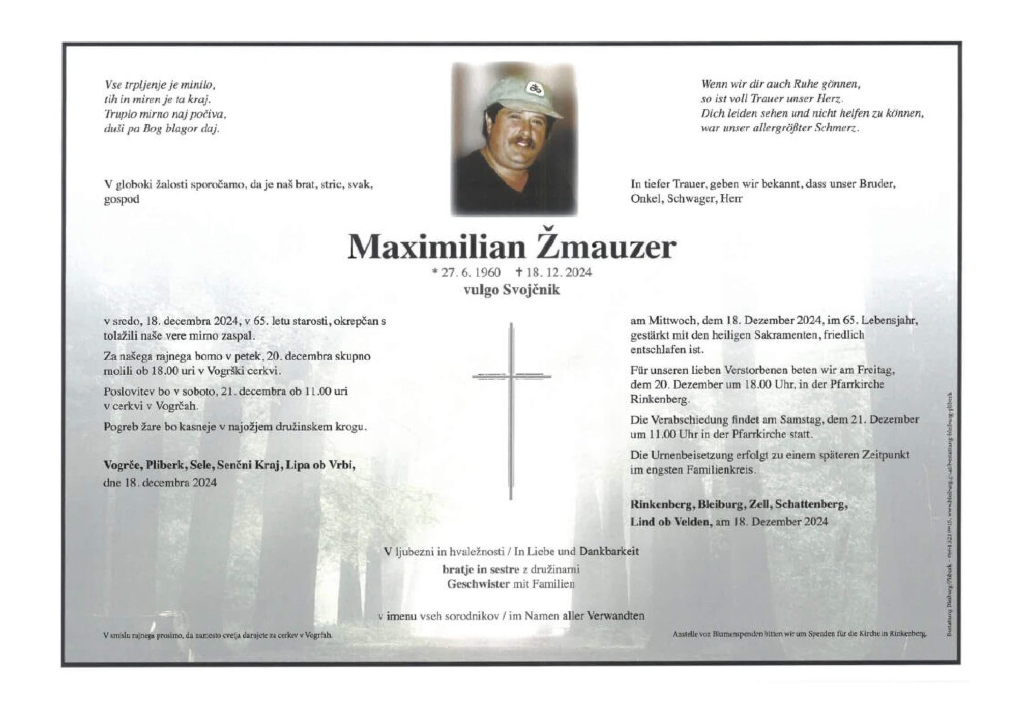 Traueranzeige von Maximilian Zmauzer