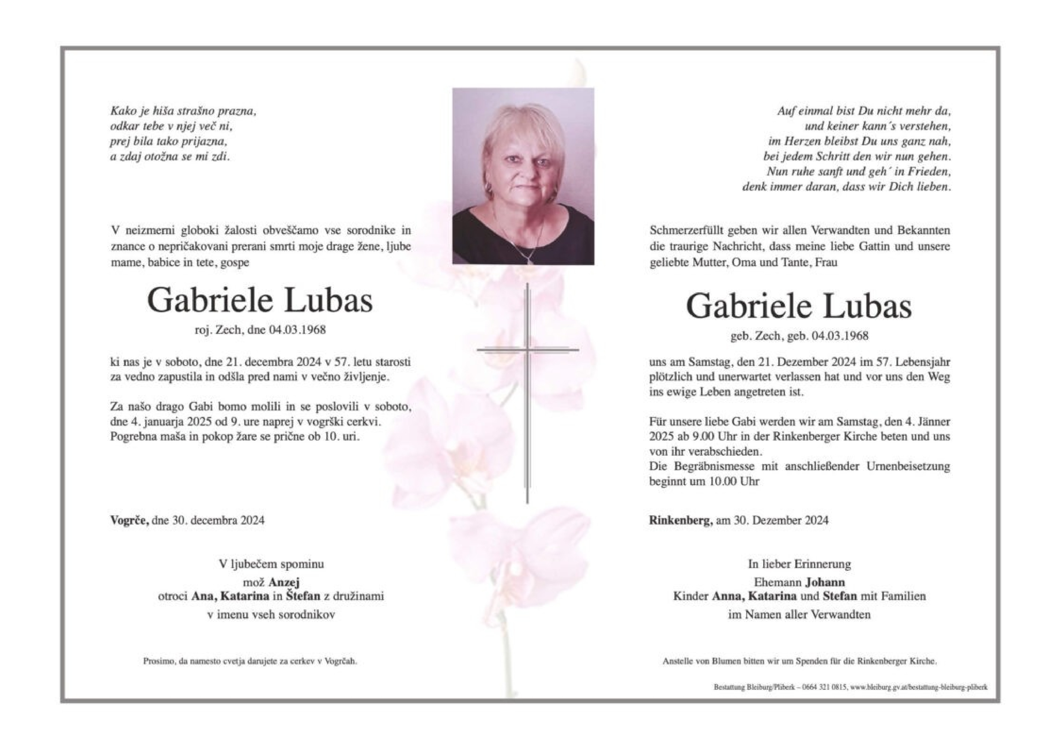 Traueranzeige von Gabriele Lubas